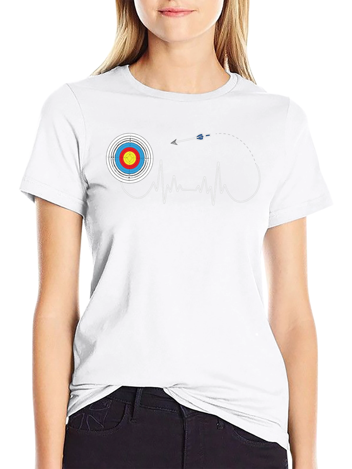 Archery Heartbeat T-Shirt - Target & Arrow Design