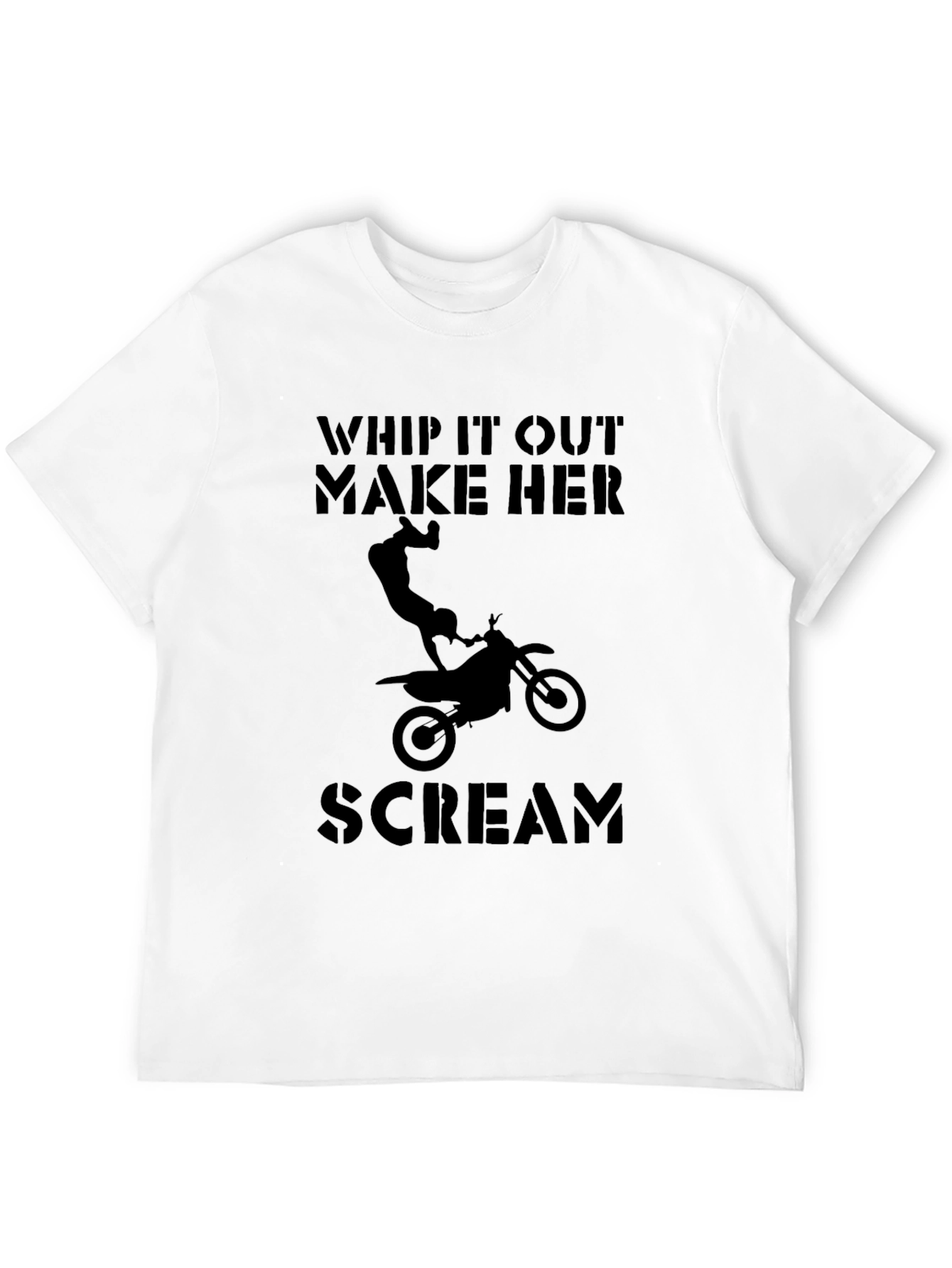 Whip It Out Make Her Scream Black Graphic Tee