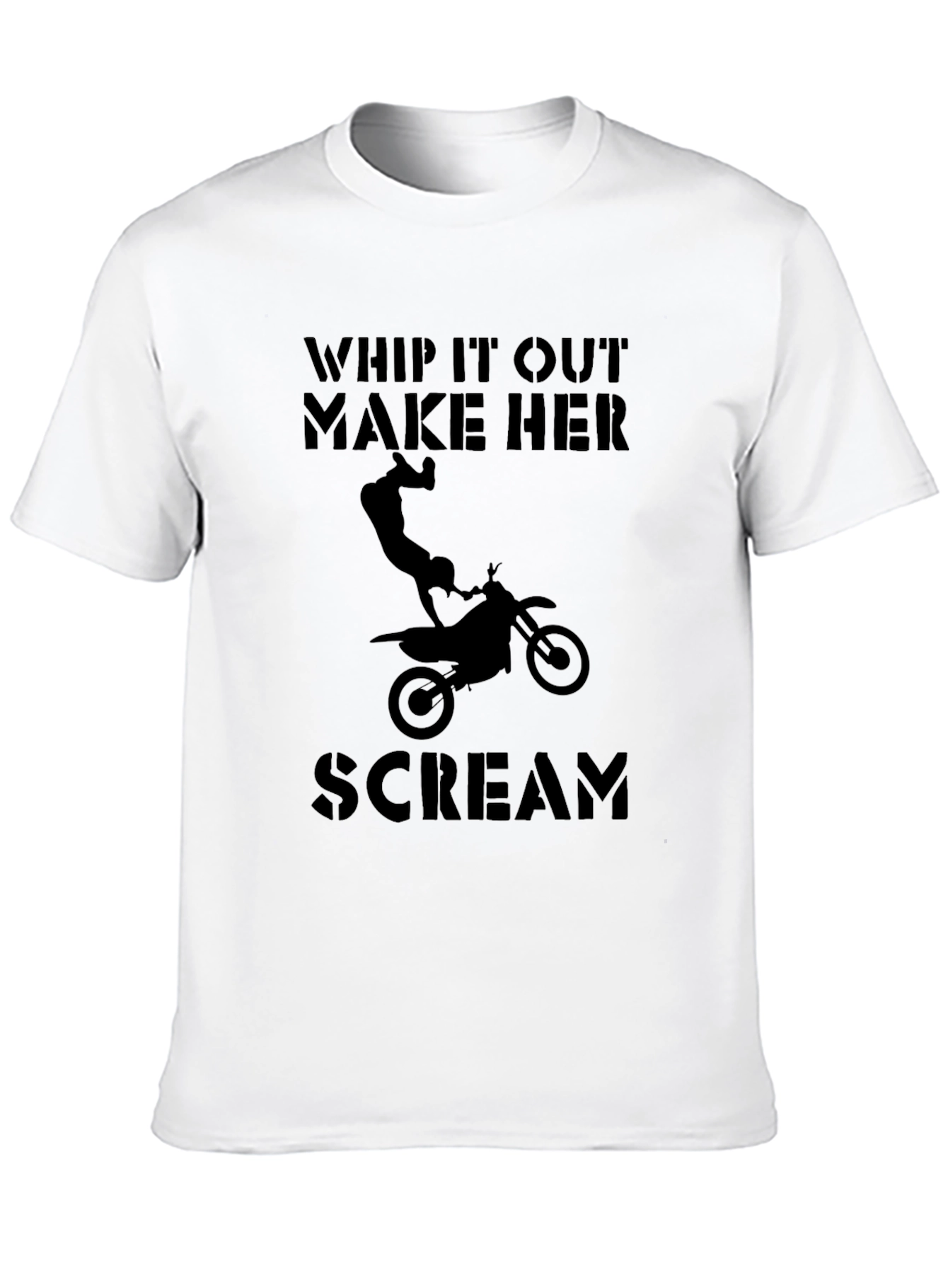 Whip It Out Make Her Scream Black Graphic Tee