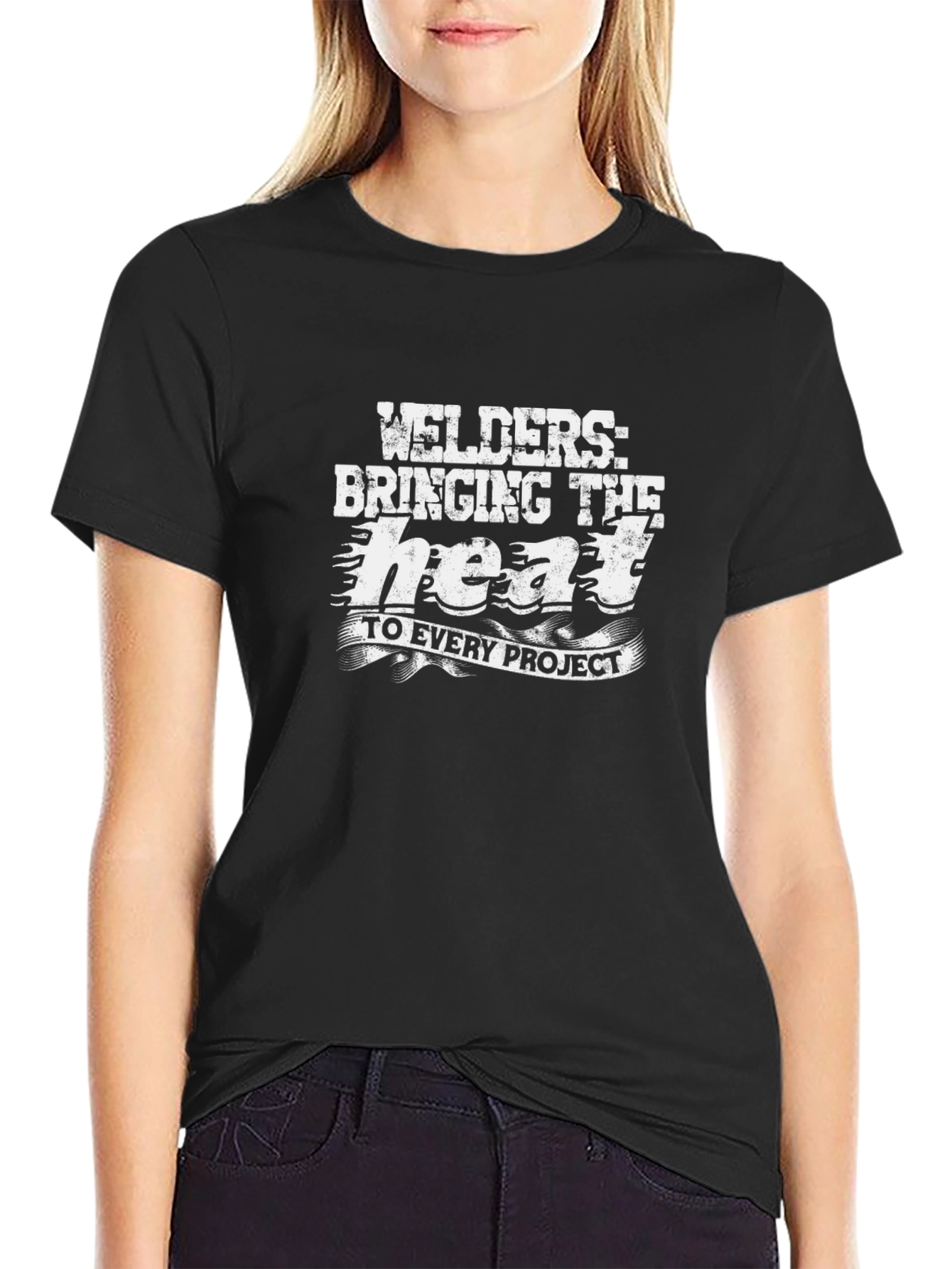 Welders Bringing The Heat Black Graphic T-Shirt