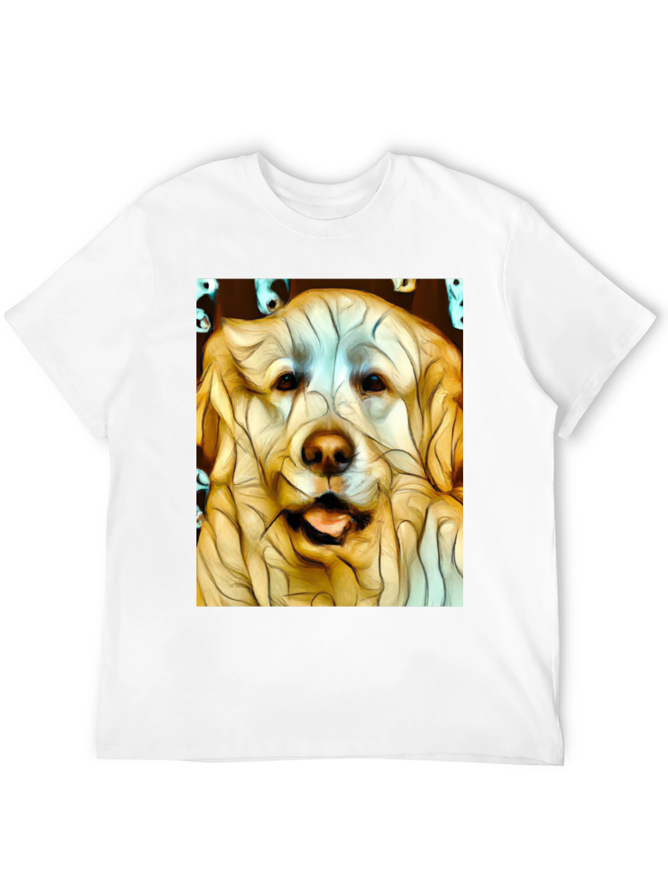 Dog Art Print Black T-Shirt