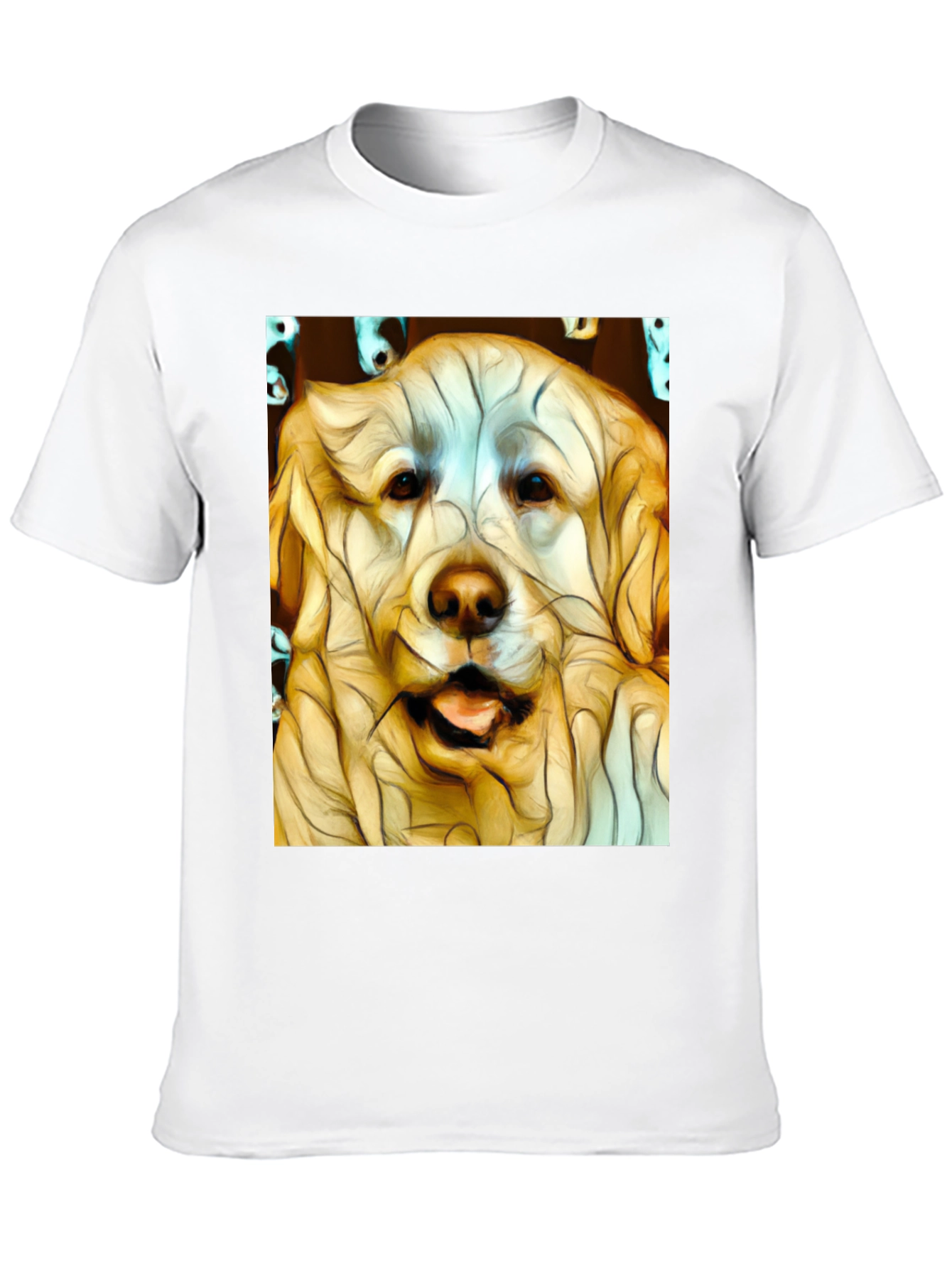 Dog Art Print Black T-Shirt