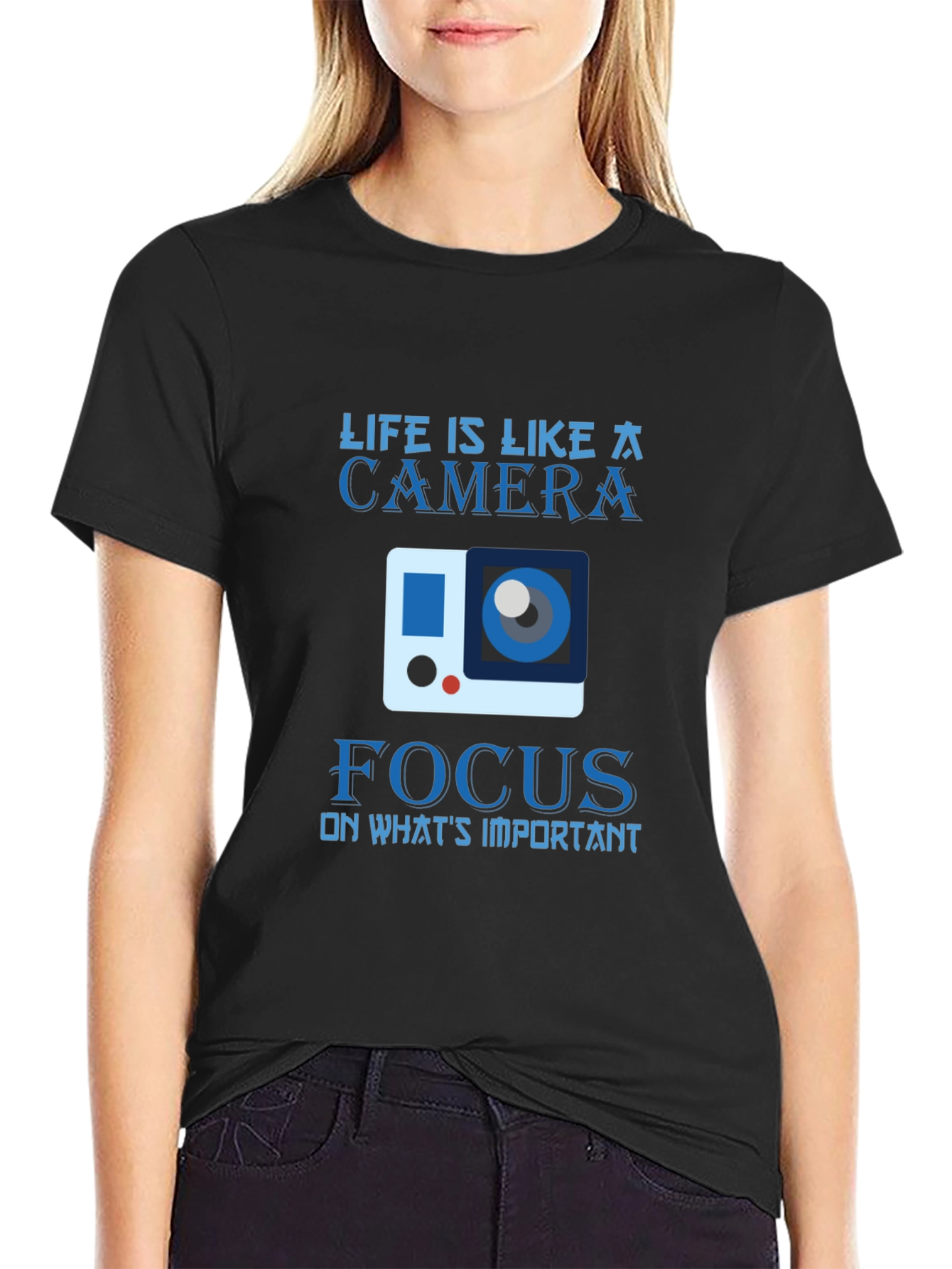 Life Camera Focus Graphic Tee - Mens Black T-Shirt