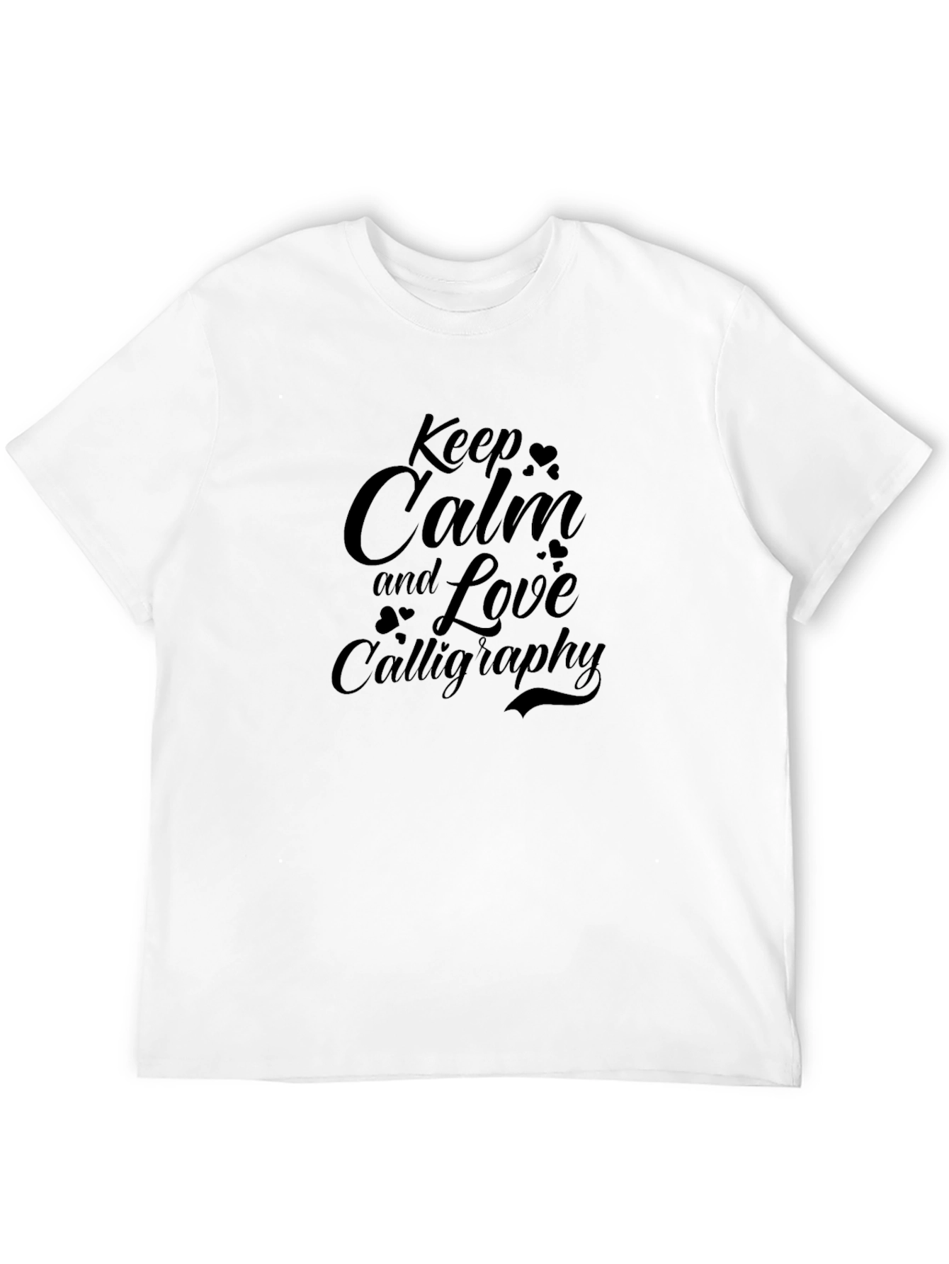 Keep Calm & Love Calligraphy - Black T-Shirt