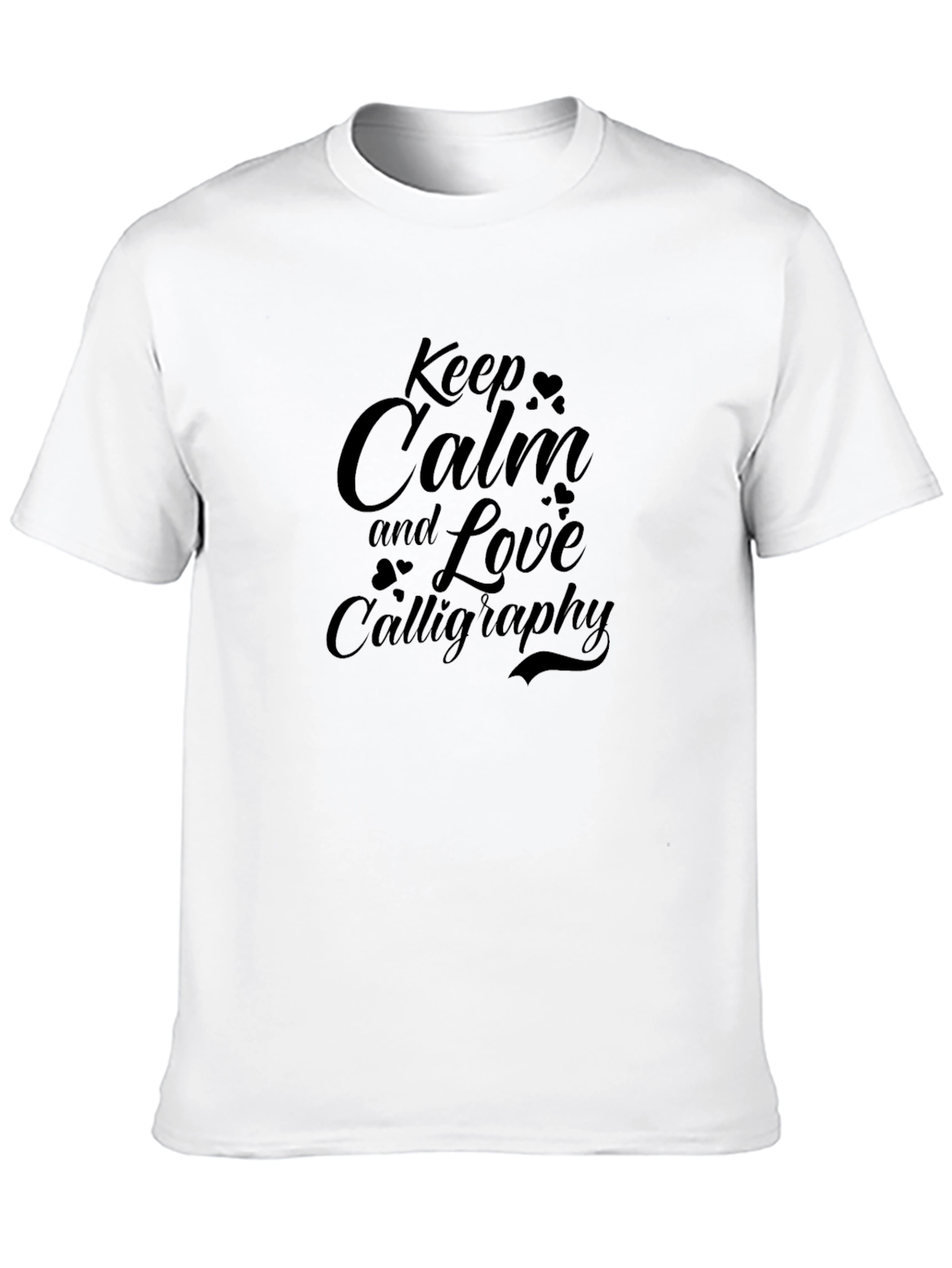 Keep Calm & Love Calligraphy - Black T-Shirt