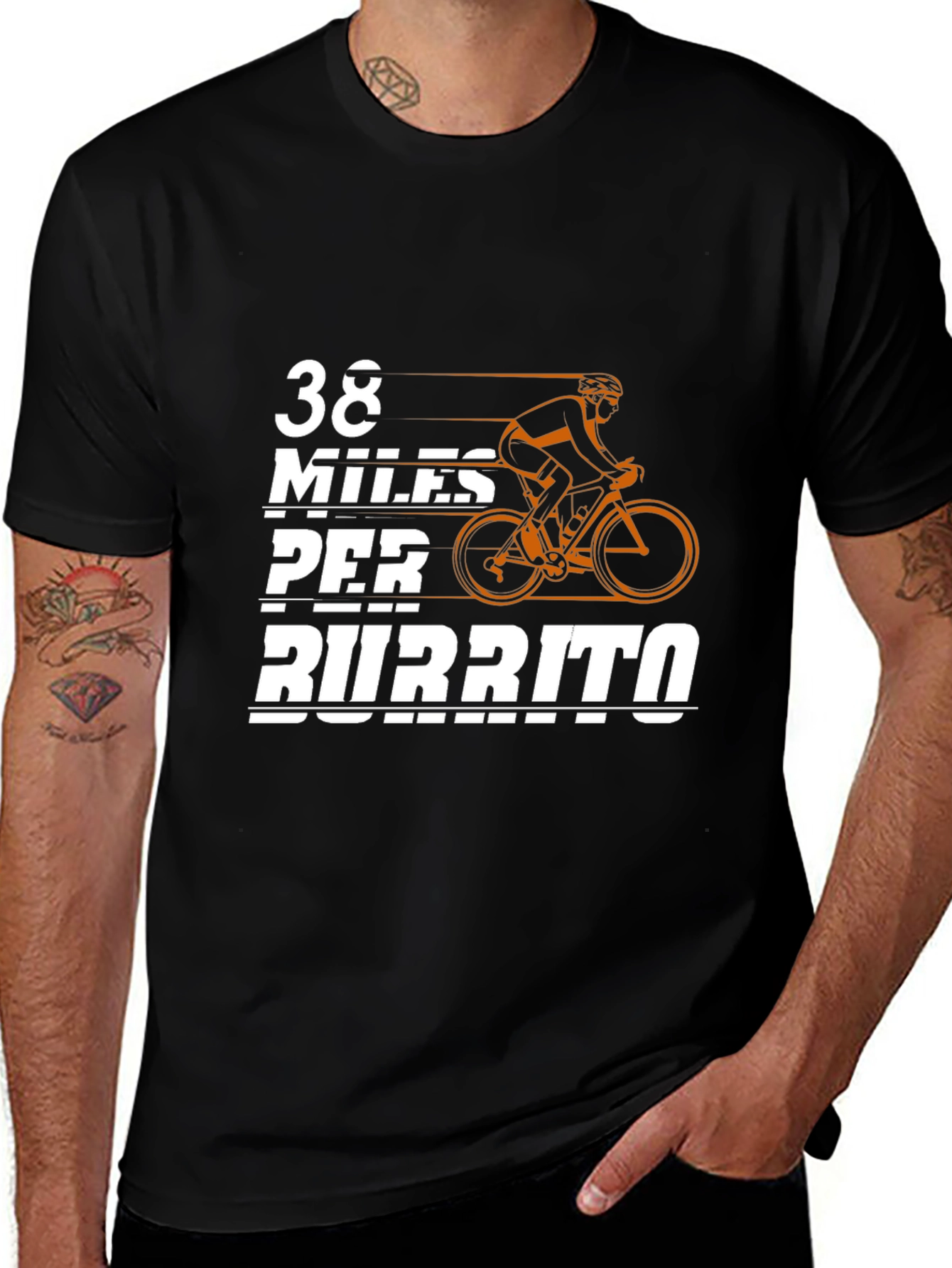 38 Miles Per Burrito Cyclist T-Shirt