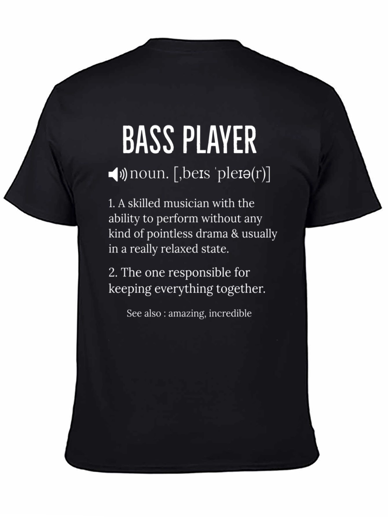 Bass Player Definition Graphic T-Shirt