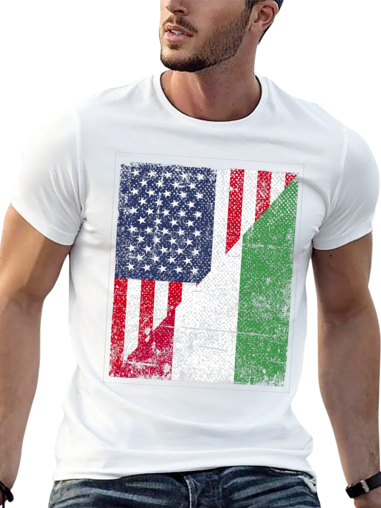 USA & Italy Flag T-Shirt