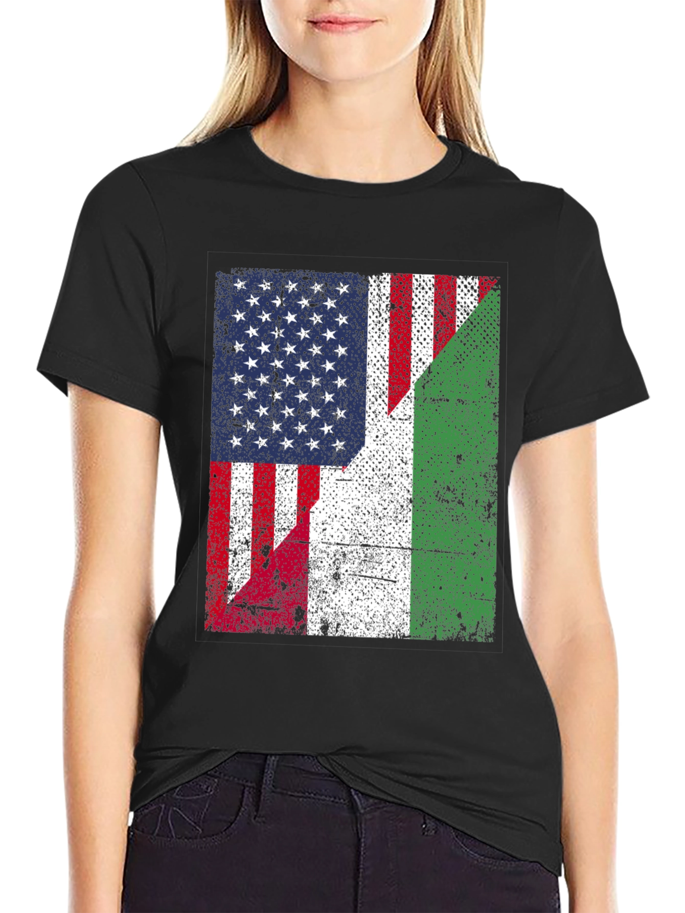 USA & Italy Flag T-Shirt