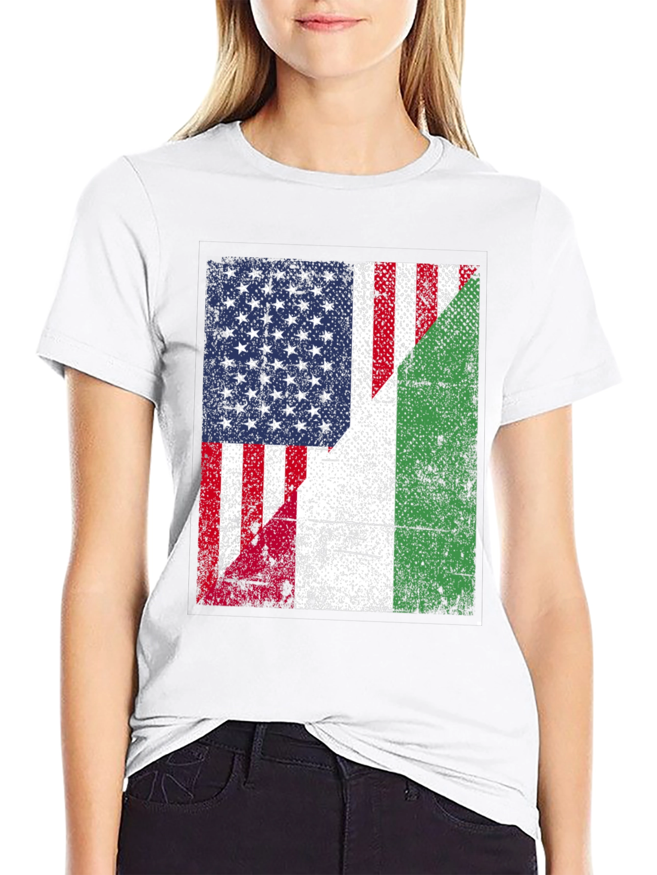 USA & Italy Flag T-Shirt