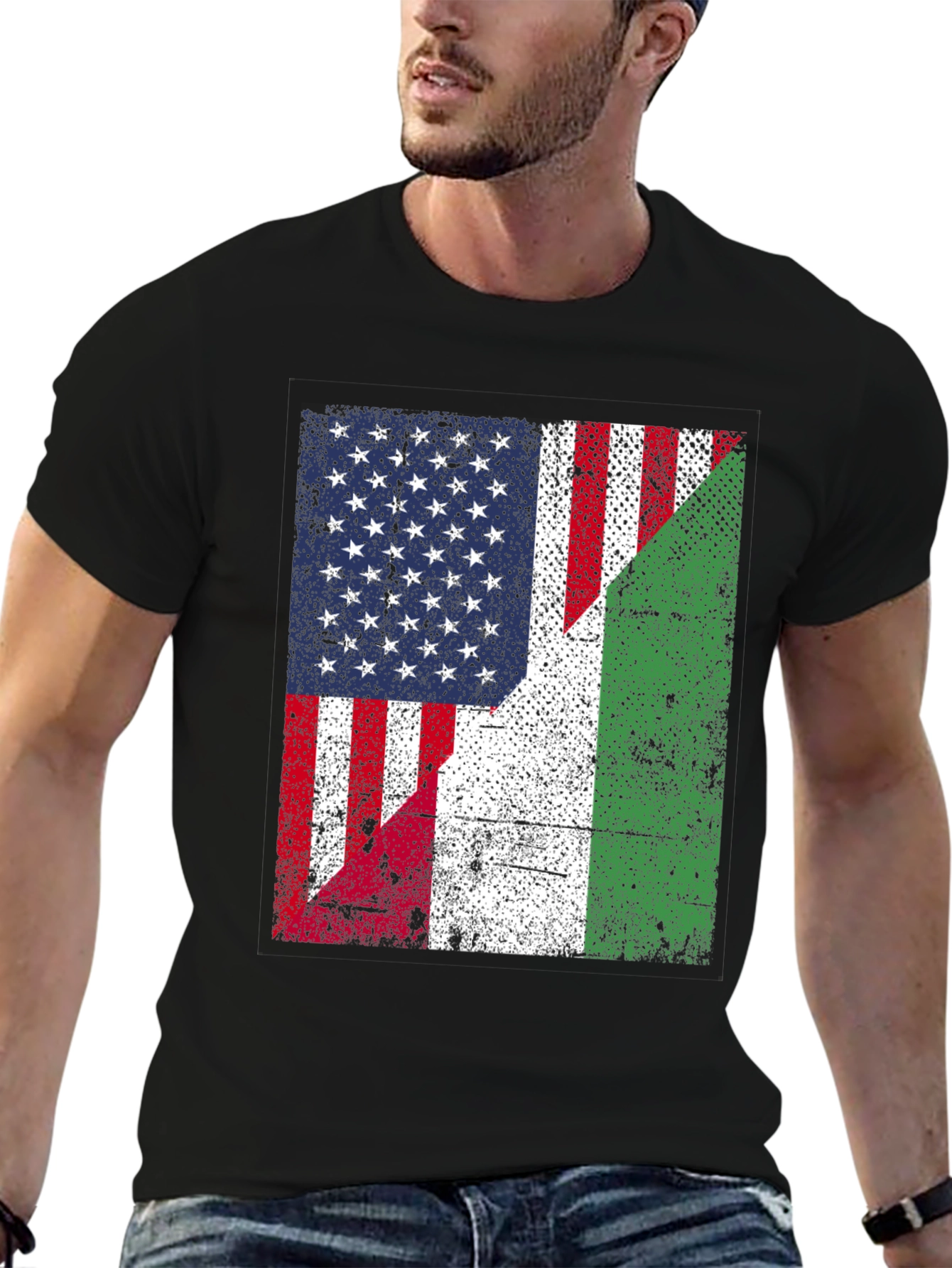 USA & Italy Flag T-Shirt