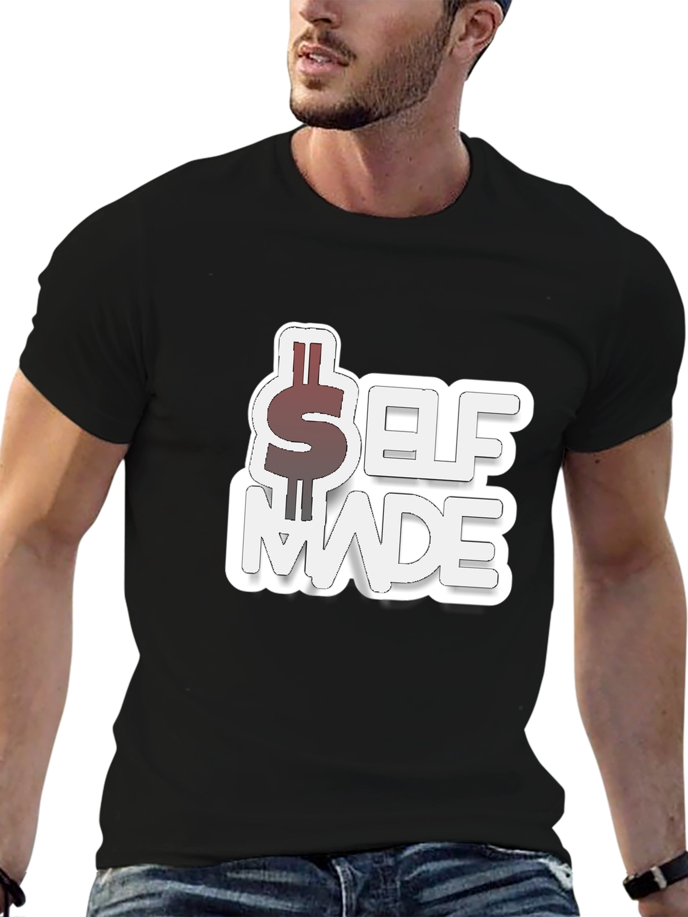 Self Made Black Graphic T-Shirt