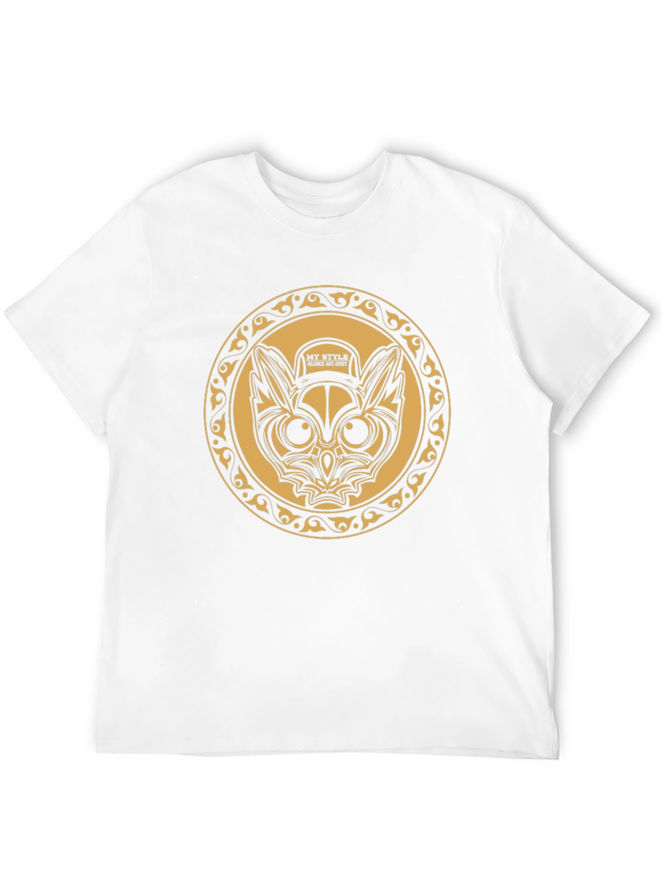 Mens Black Graphic Tee - Owl Design