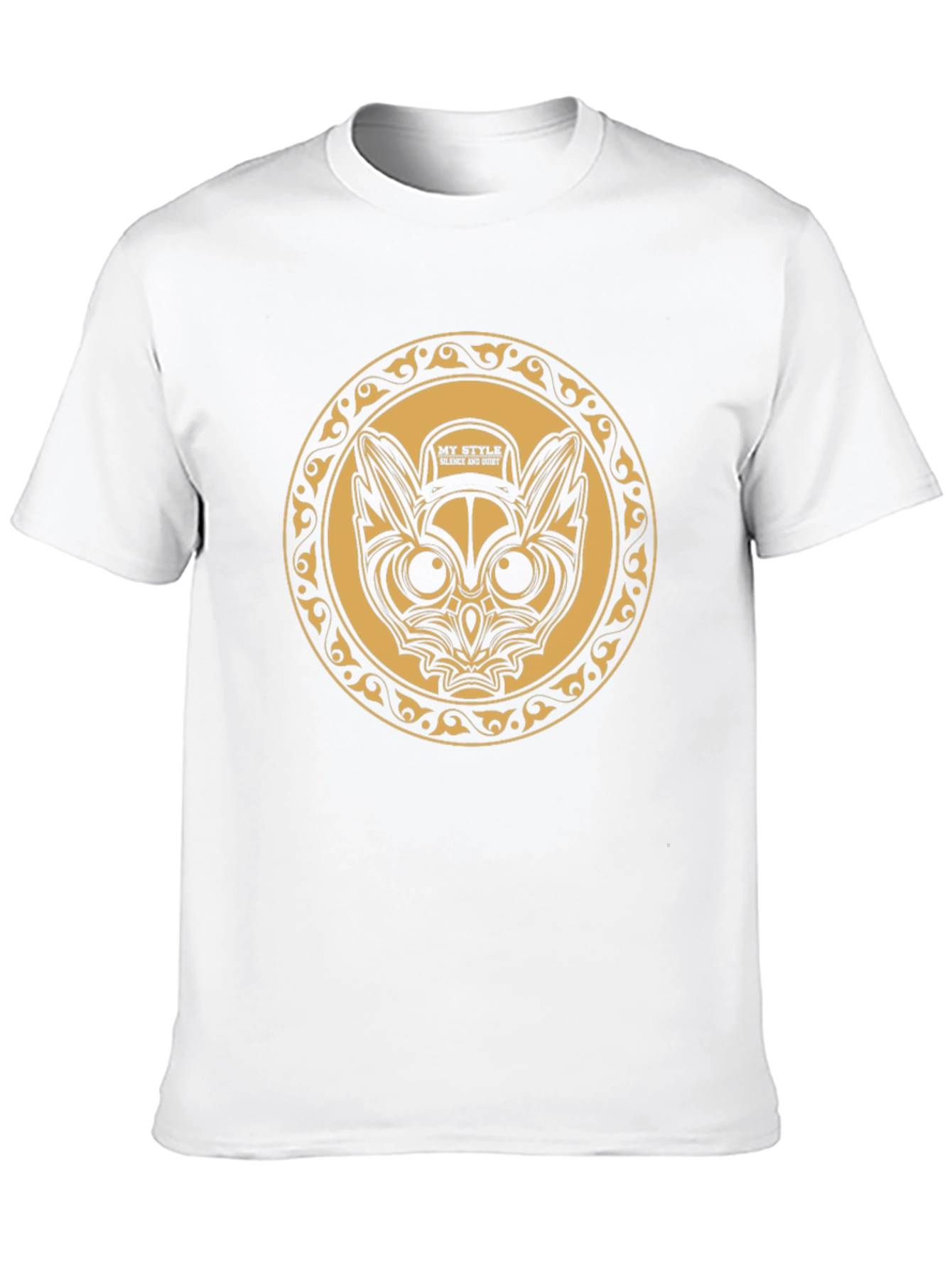 Mens Black Graphic Tee - Owl Design