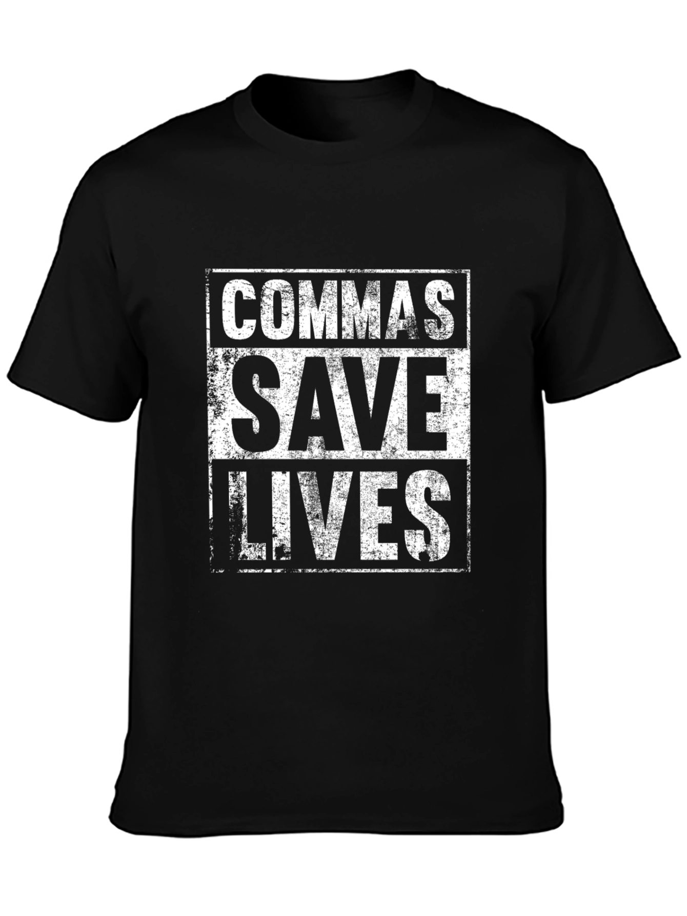 Commas Save Lives T-Shirt - Grammar Humor Tee