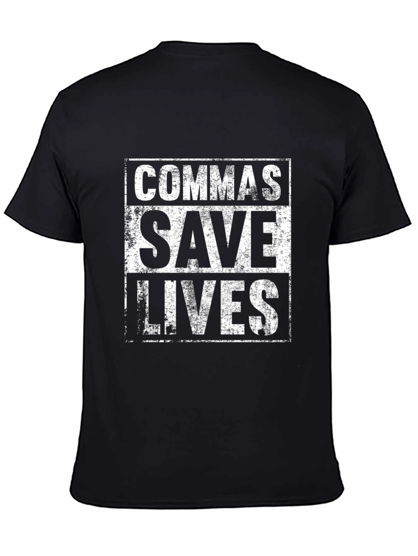 Commas Save Lives T-Shirt - Grammar Humor Tee