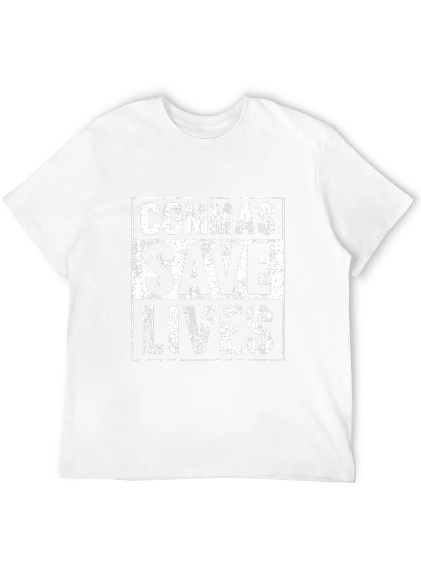 Commas Save Lives T-Shirt - Grammar Humor Tee