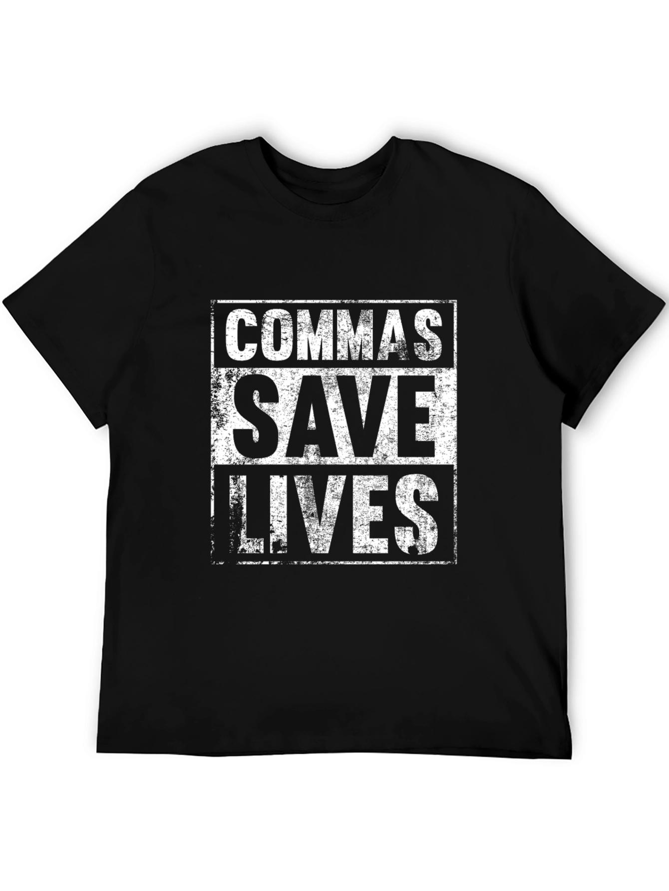 Commas Save Lives T-Shirt - Grammar Humor Tee