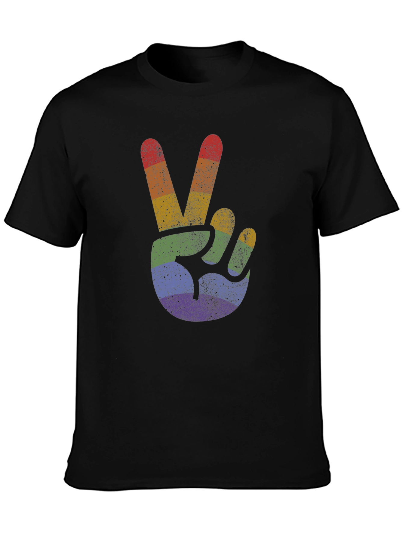 Retro Rainbow Peace Sign T-Shirt