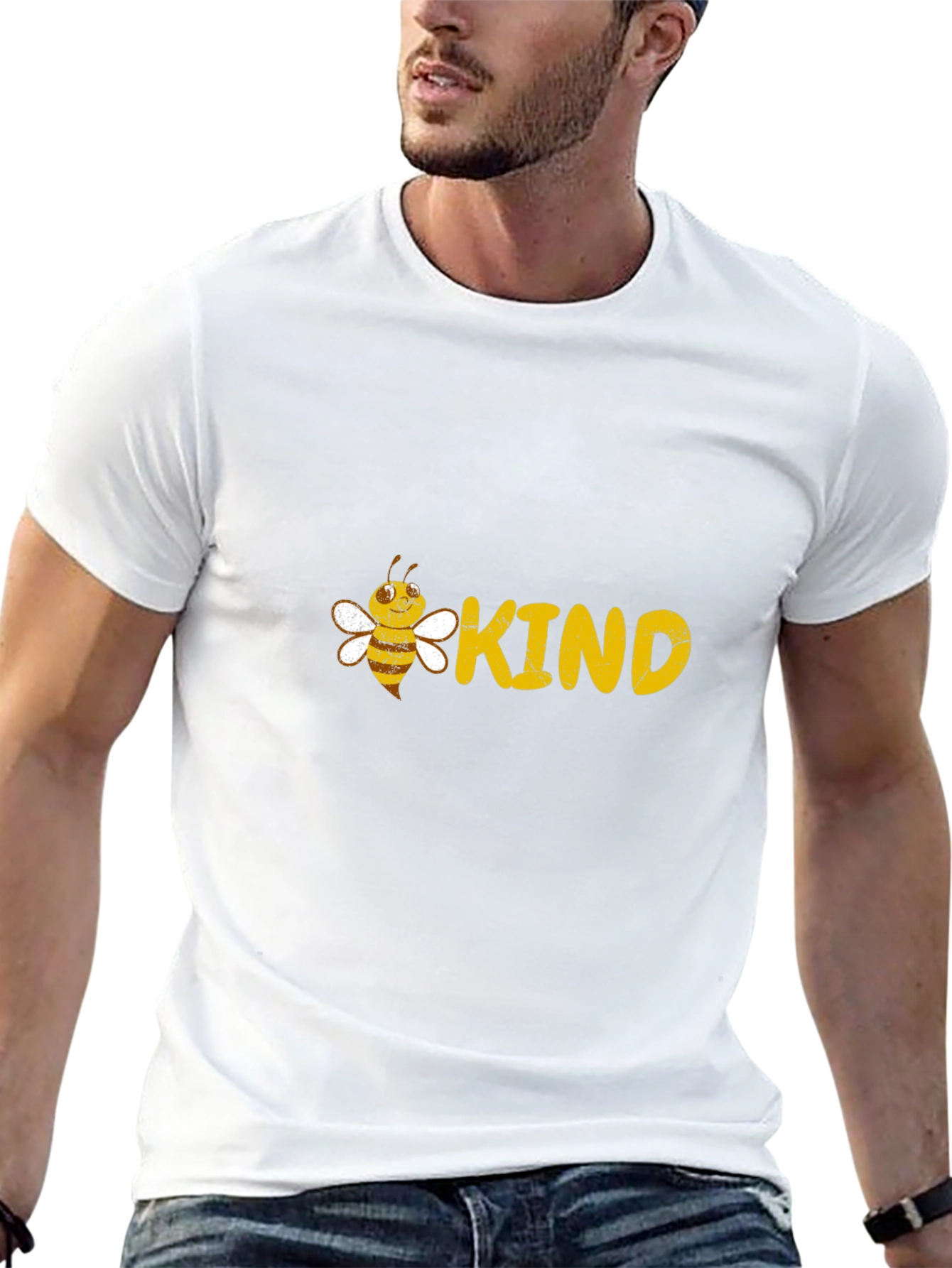 Bee Kind Graphic Tee - Black Cotton T-Shirt