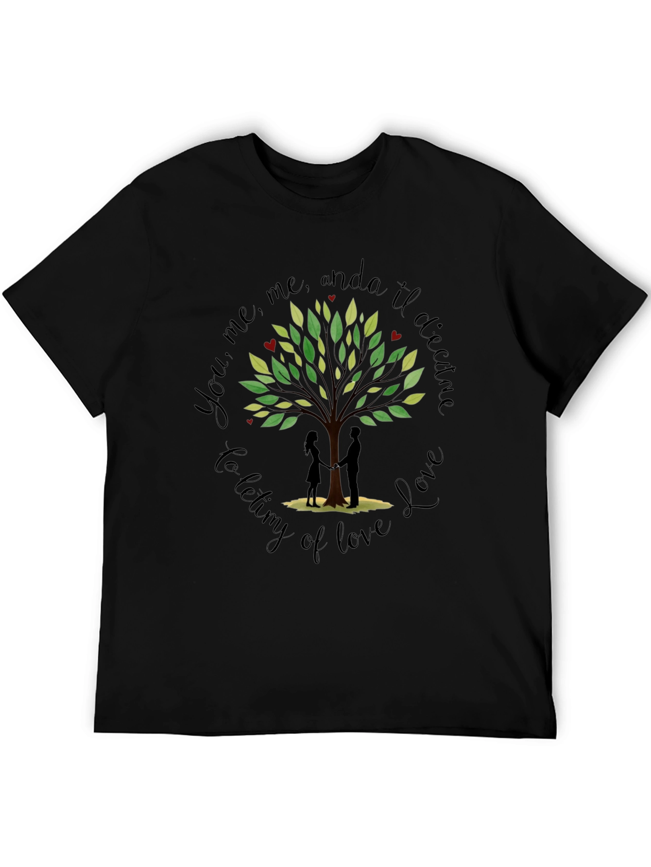 Romantic Tree of Love Graphic T-Shirt