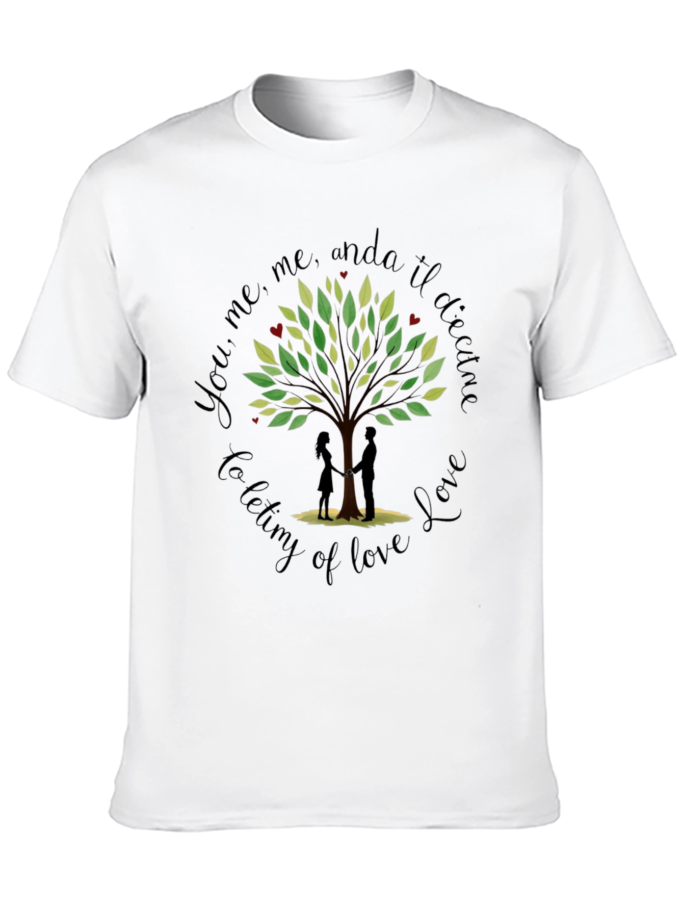 Romantic Tree of Love Graphic T-Shirt