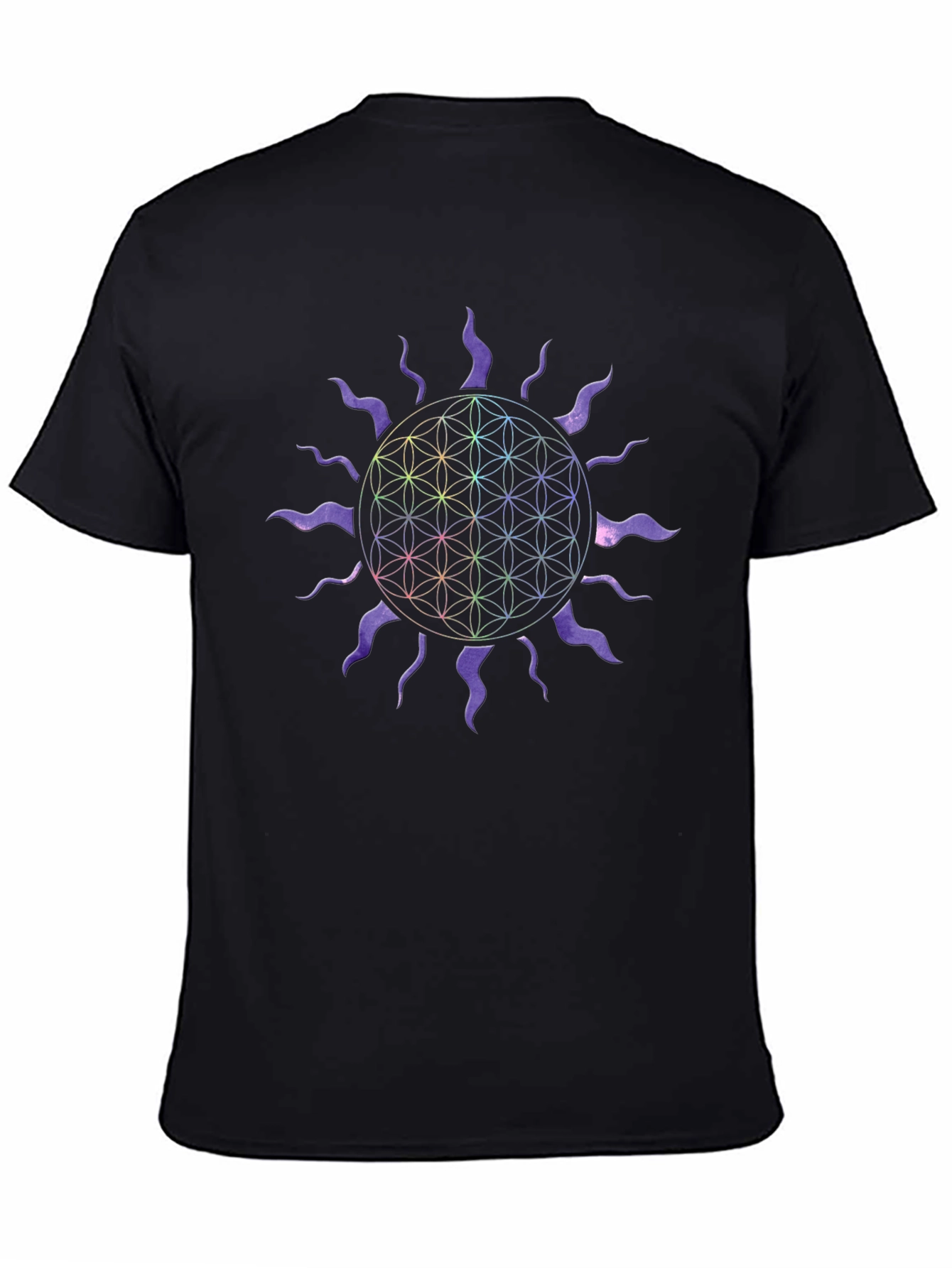 Flower of Life Sun Graphic Tee - Black