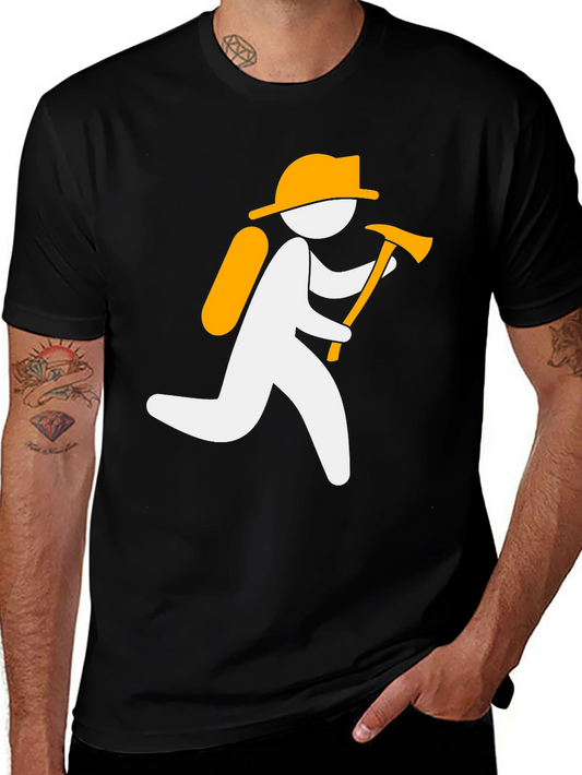 Firefighter Graphic Tee - Black Cotton T-Shirt