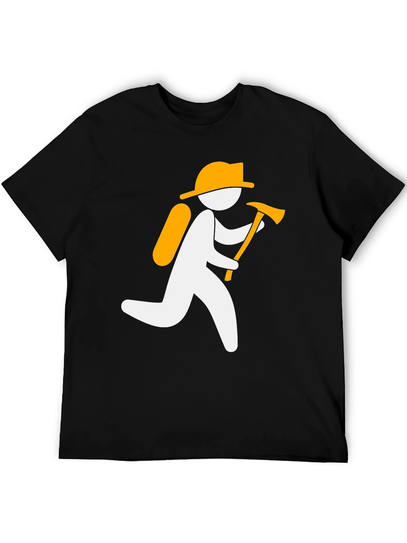 Firefighter Graphic Tee - Black Cotton T-Shirt