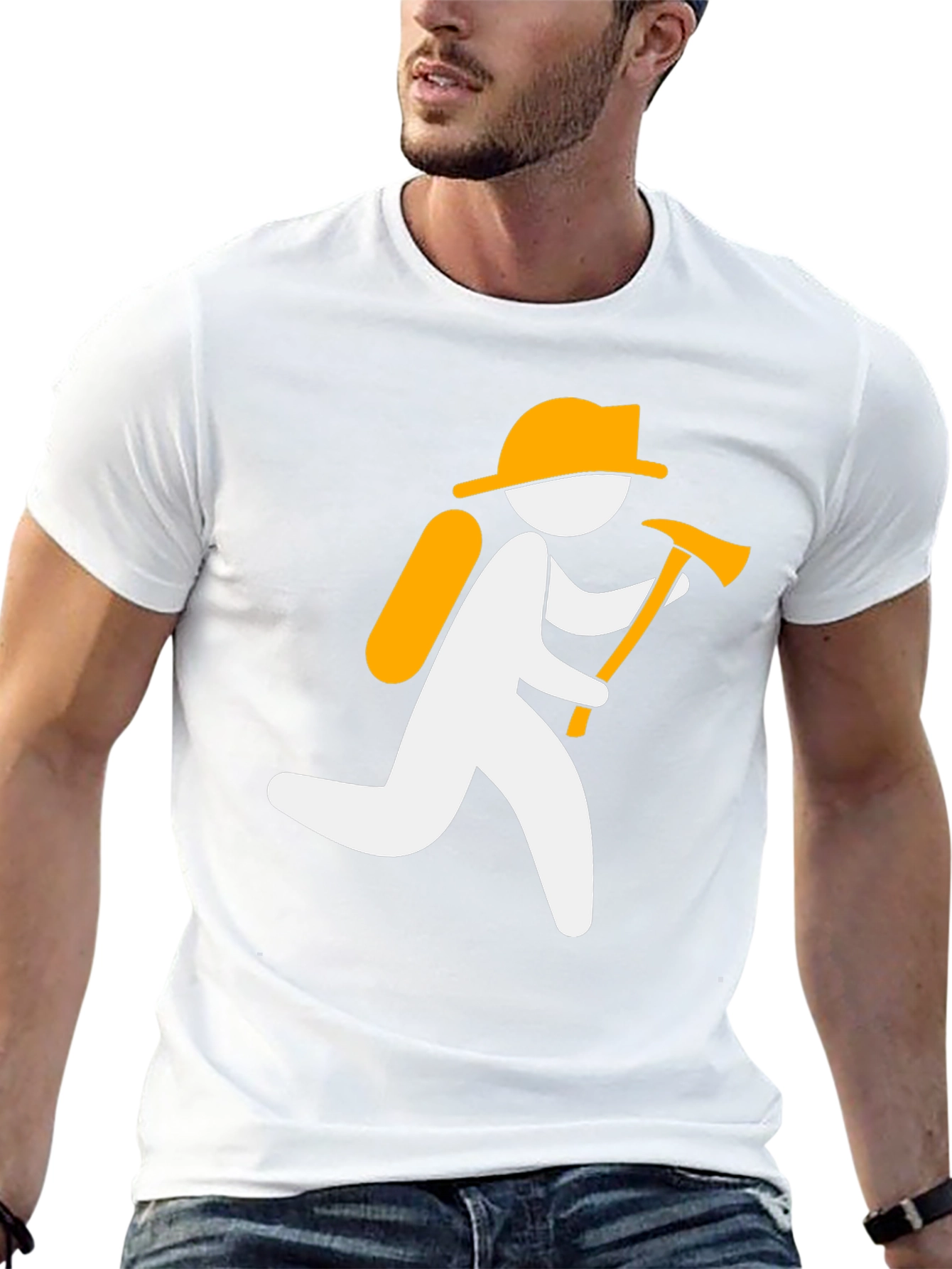 Firefighter Graphic Tee - Black Cotton T-Shirt