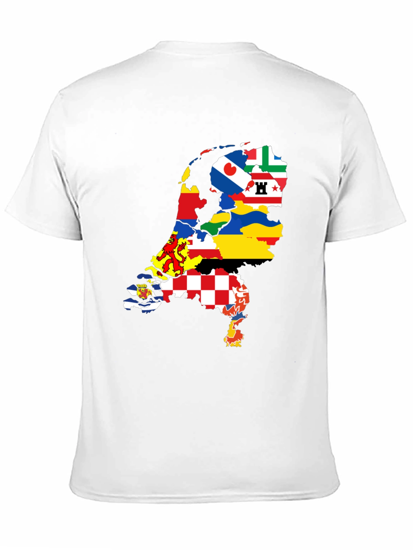 Netherlands Provinces Flag Map Black T-Shirt