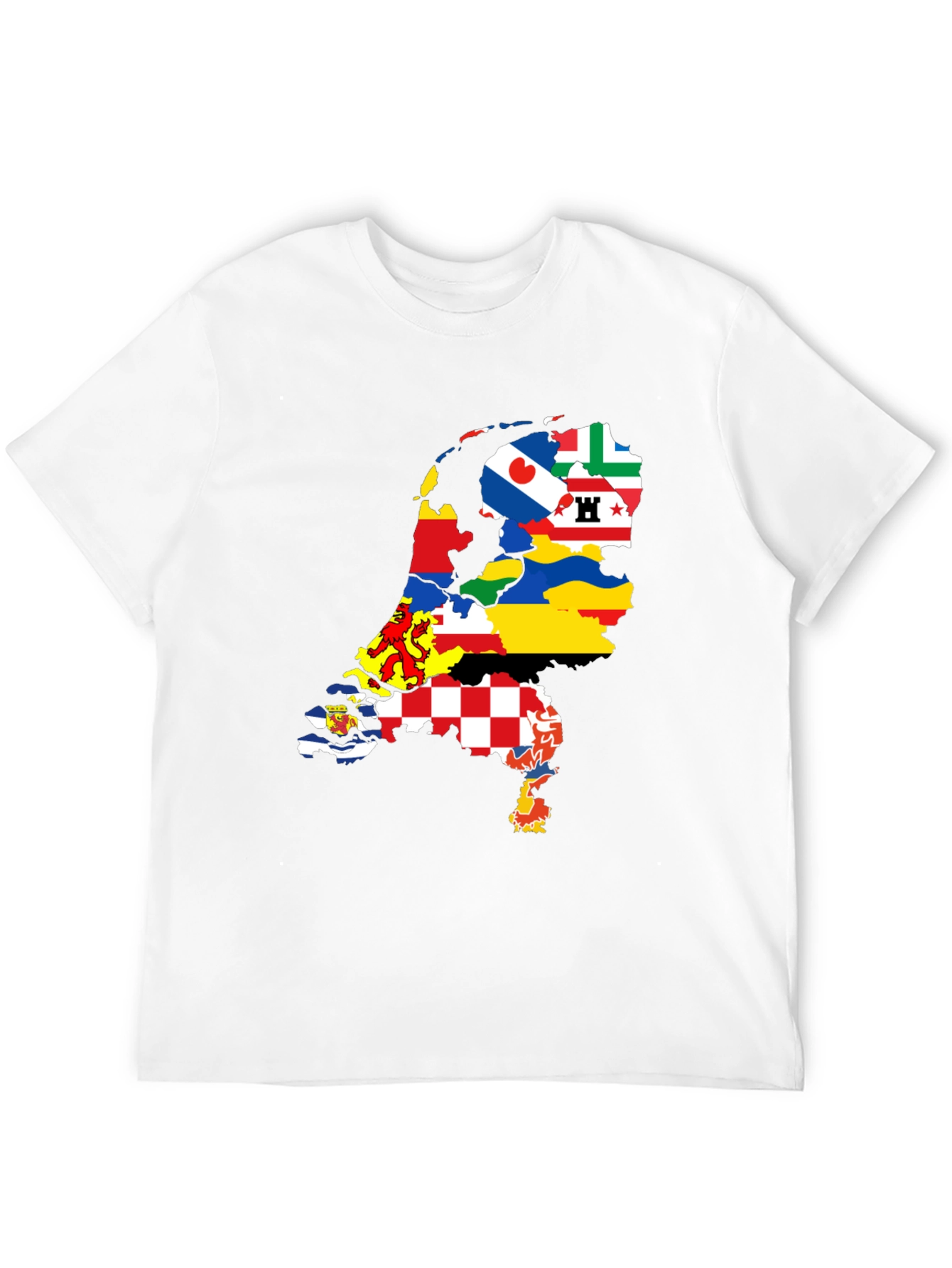 Netherlands Provinces Flag Map Black T-Shirt