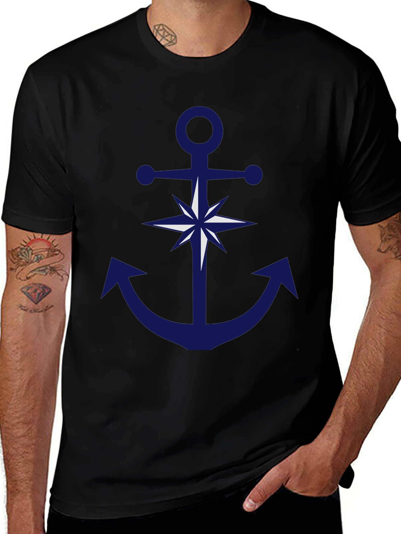 Nautical Anchor Compass Graphic T-Shirt