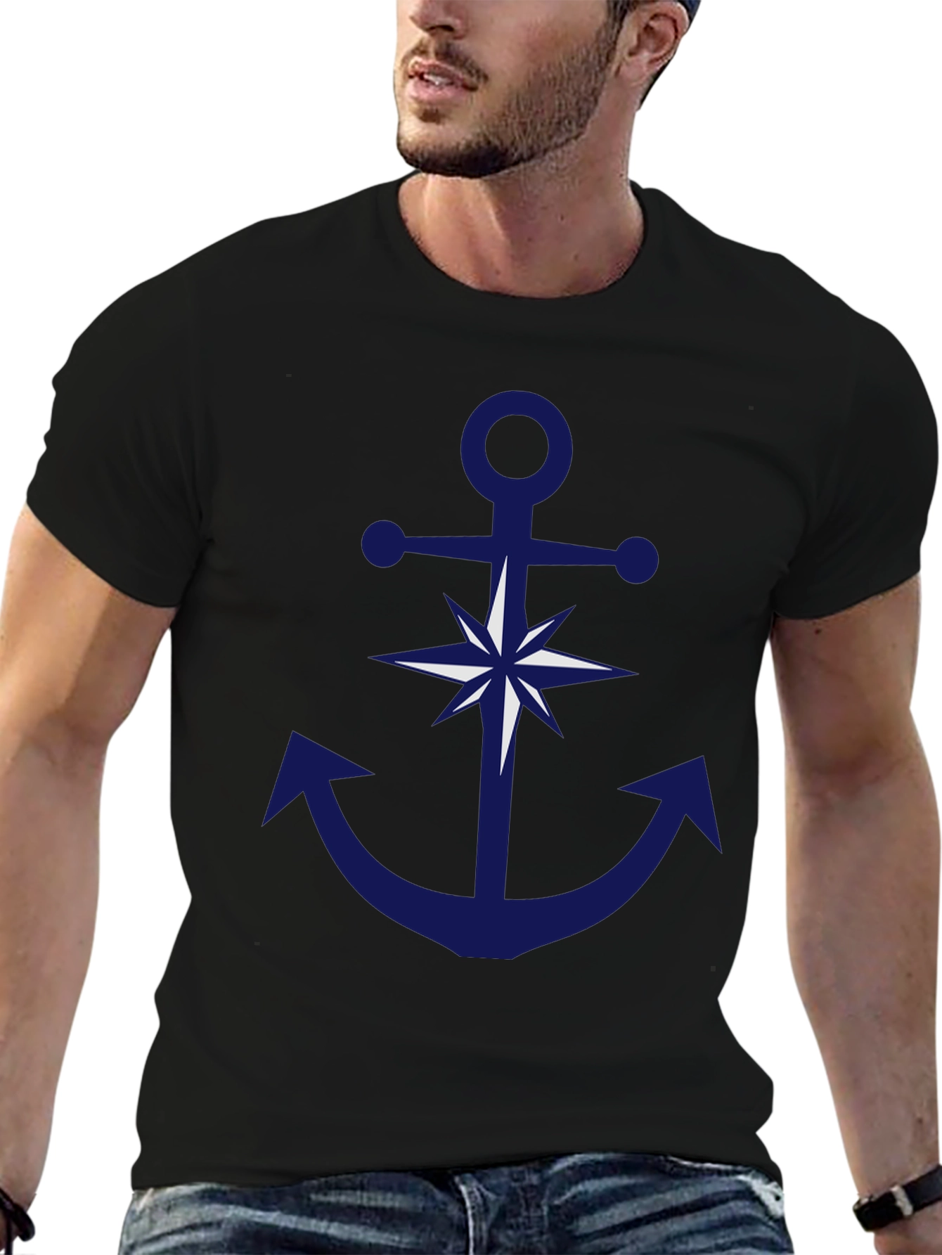 Nautical Anchor Compass Graphic T-Shirt