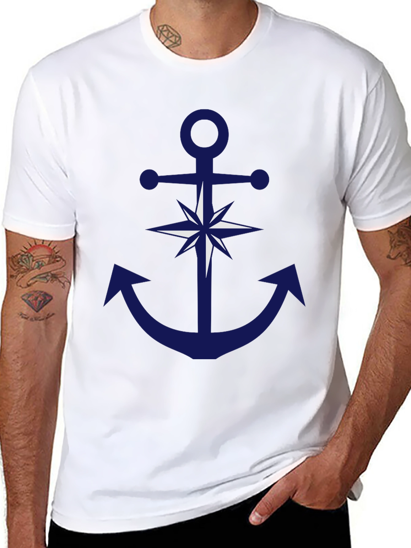 Nautical Anchor Compass Graphic T-Shirt