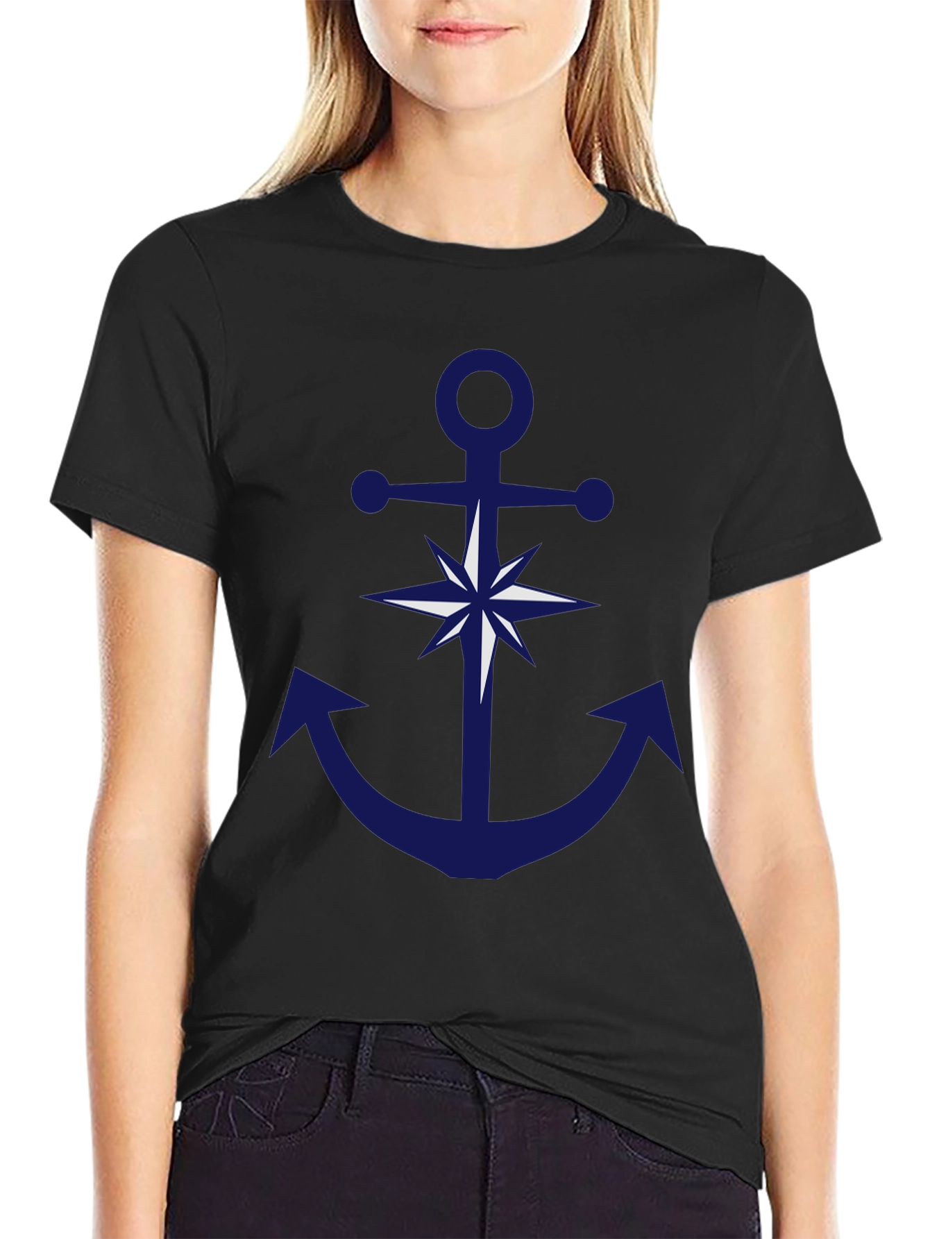 Nautical Anchor Compass Graphic T-Shirt