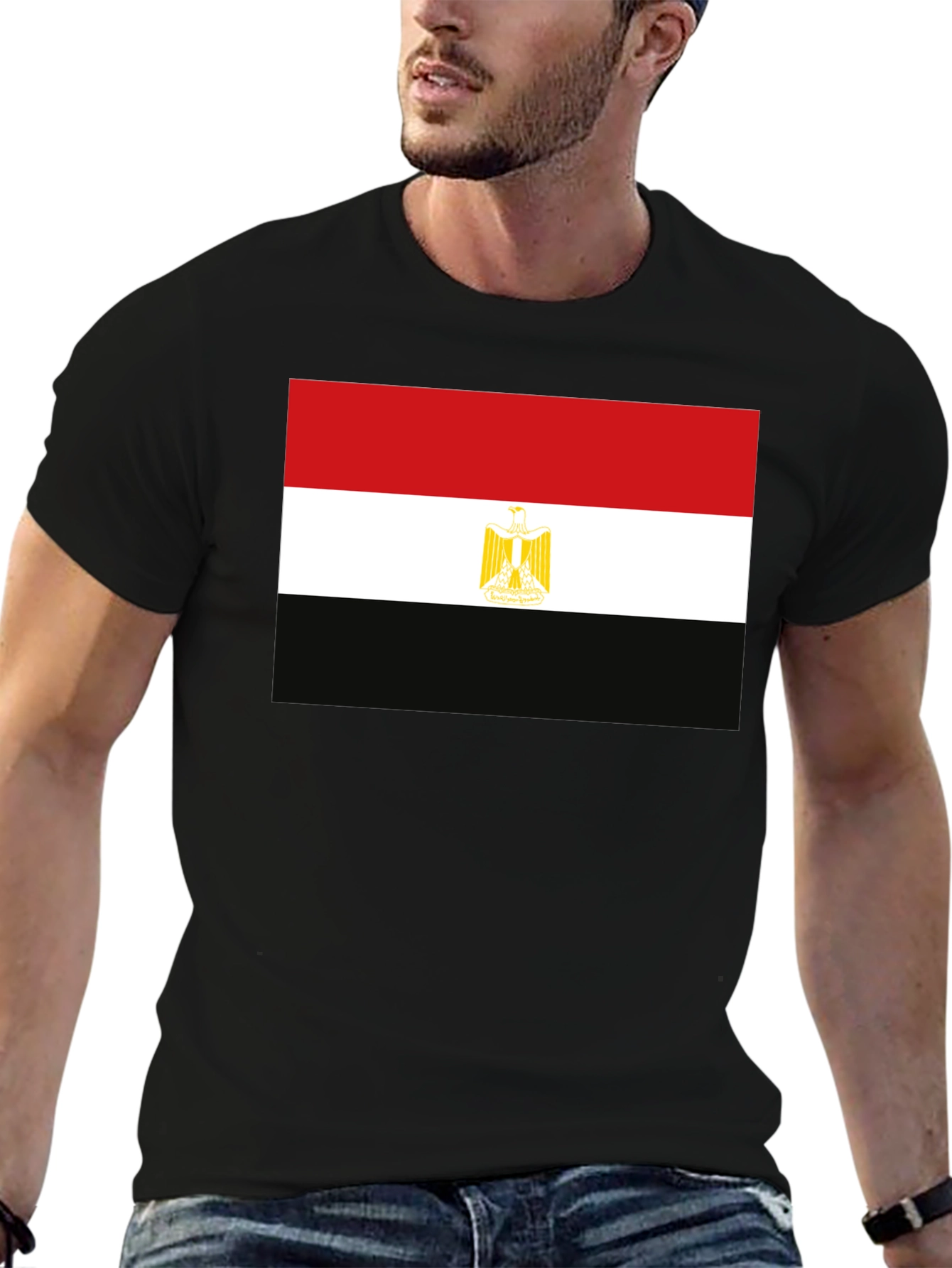 Egypt Flag Graphic T-Shirt - Black Cotton Tee