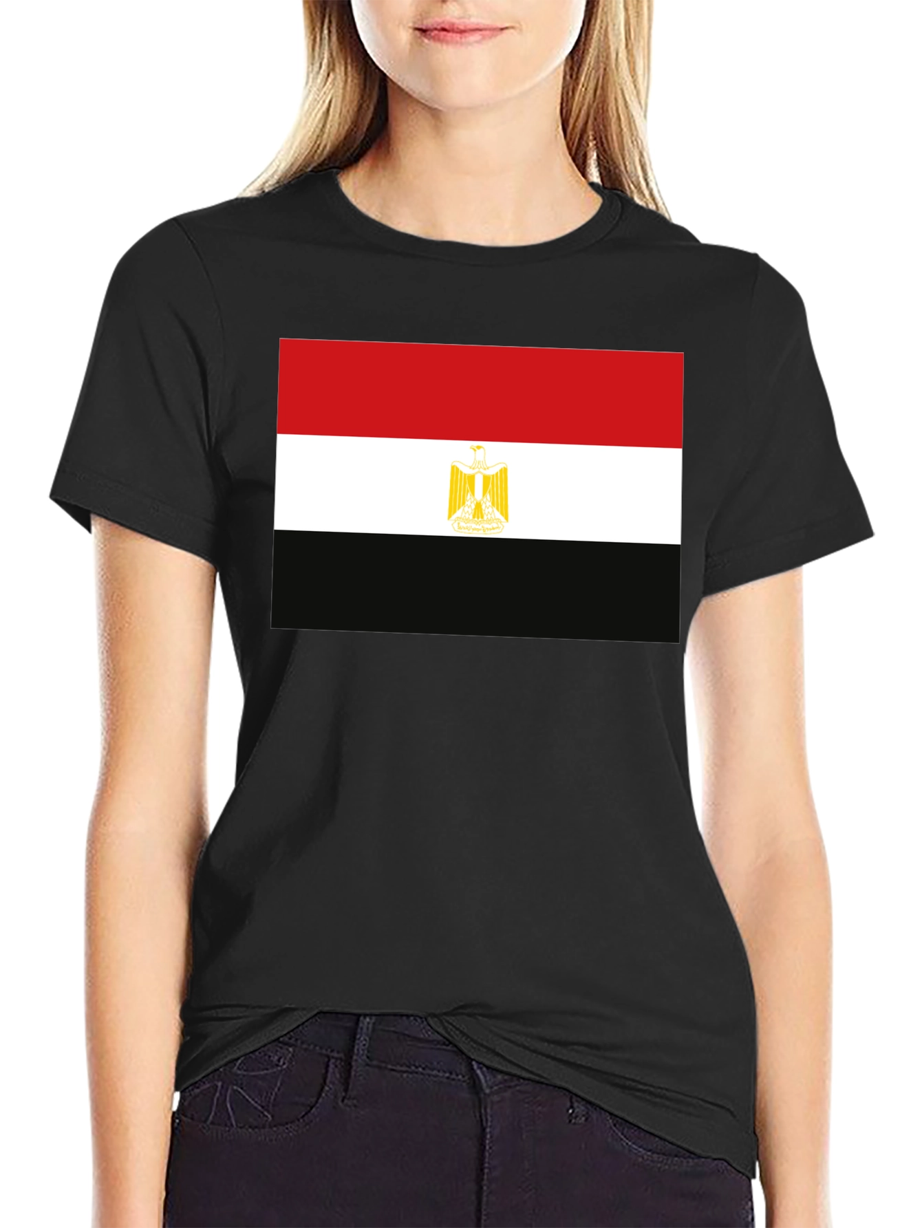 Egypt Flag Graphic T-Shirt - Black Cotton Tee