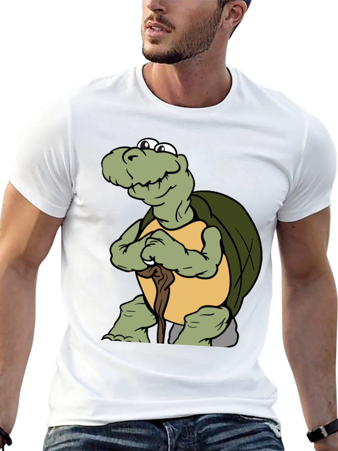 Funny Turtle Cartoon Black T-Shirt