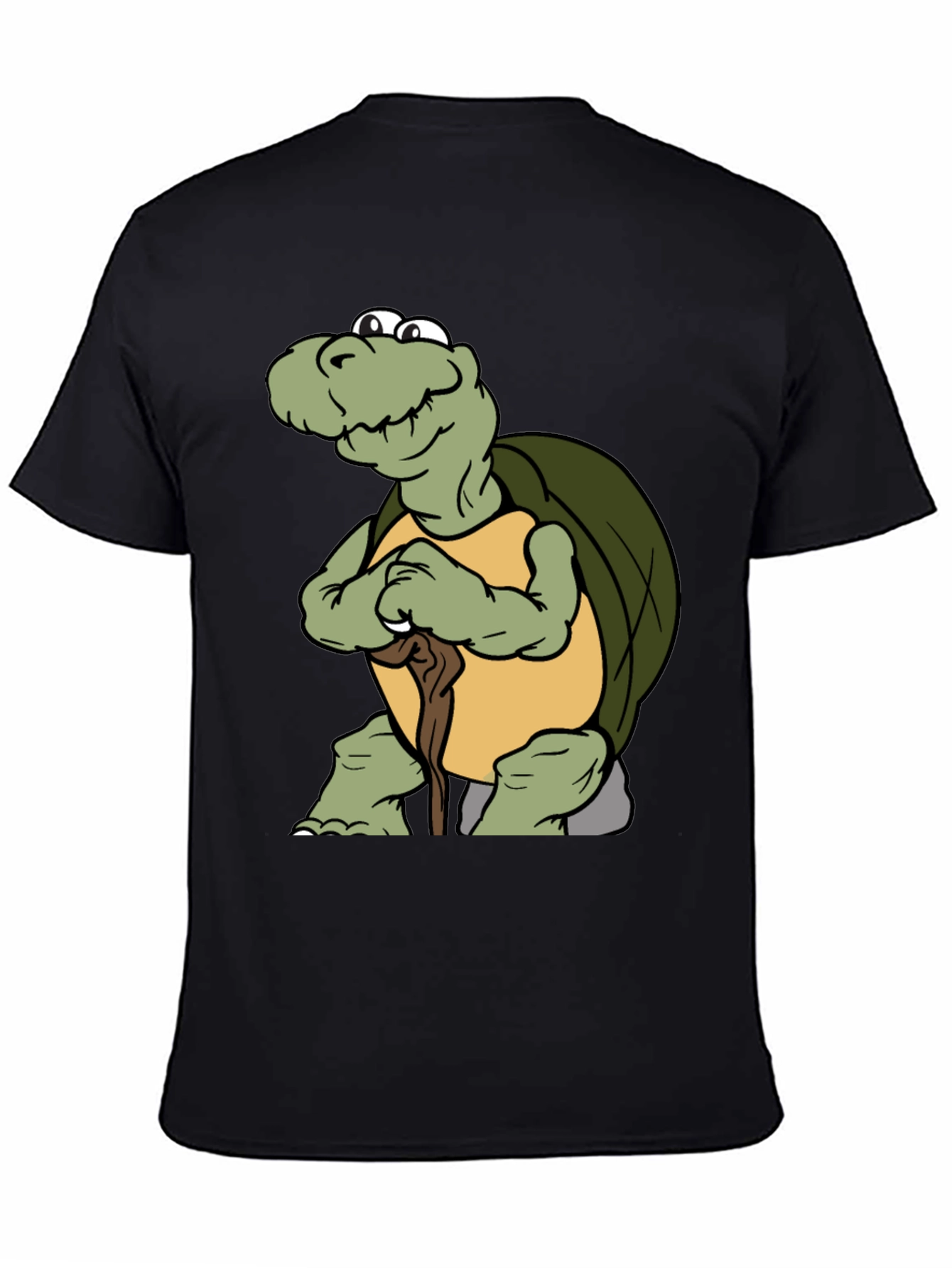 Funny Turtle Cartoon Black T-Shirt