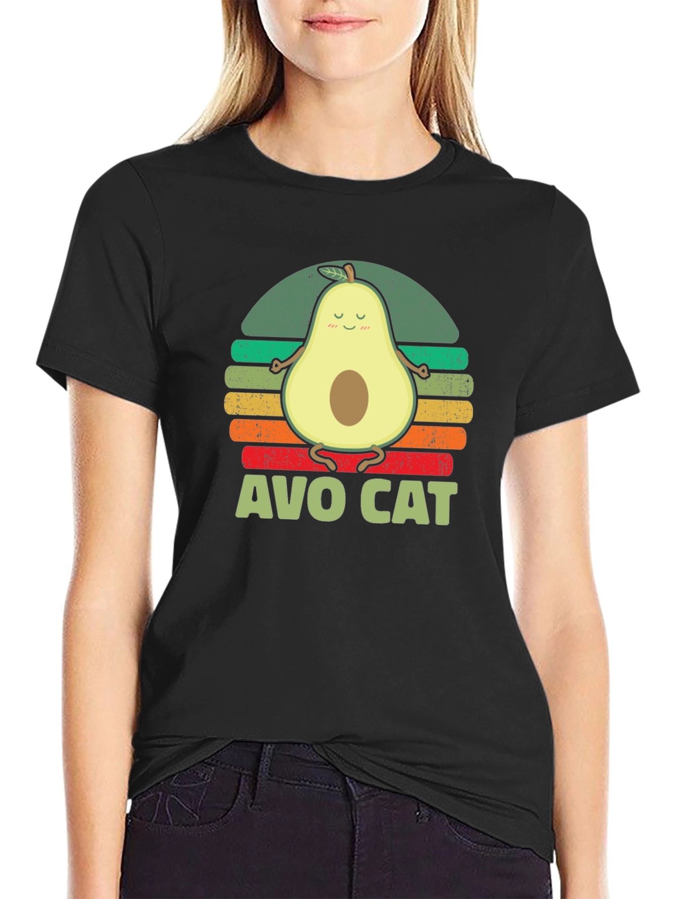 Avo Cat T-Shirt - Avocado Yoga Funny Tee