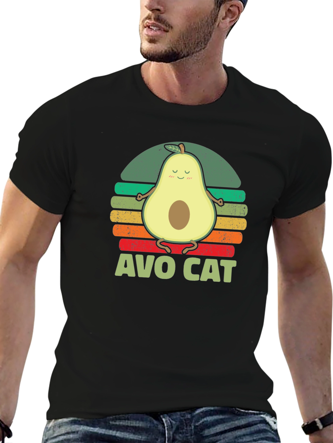 Avo Cat T-Shirt - Avocado Yoga Funny Tee
