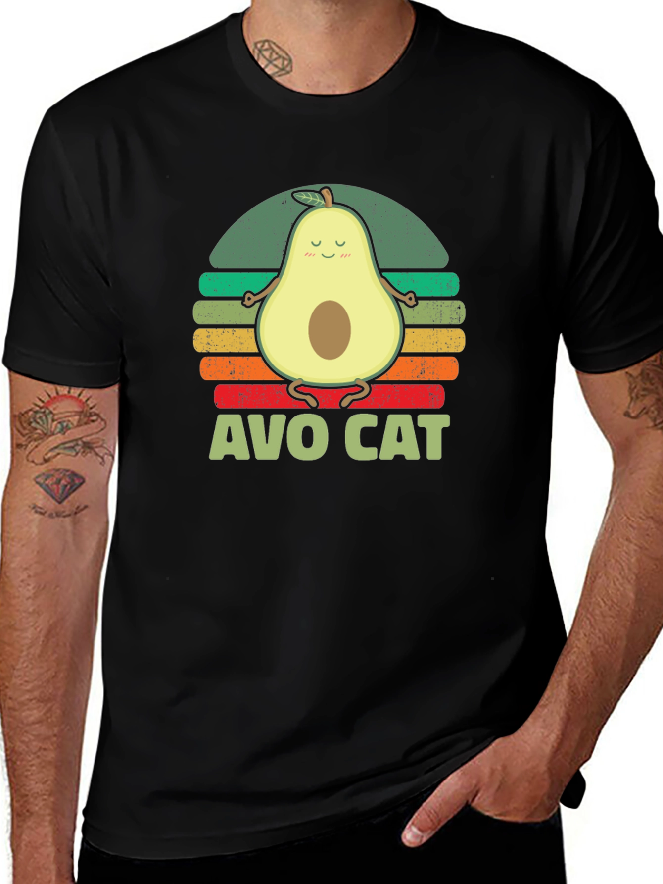 Avo Cat T-Shirt - Avocado Yoga Funny Tee