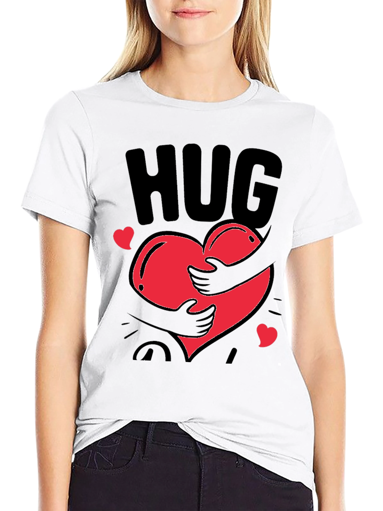 Hug Heart Graphic Tee - Trendy Comfort