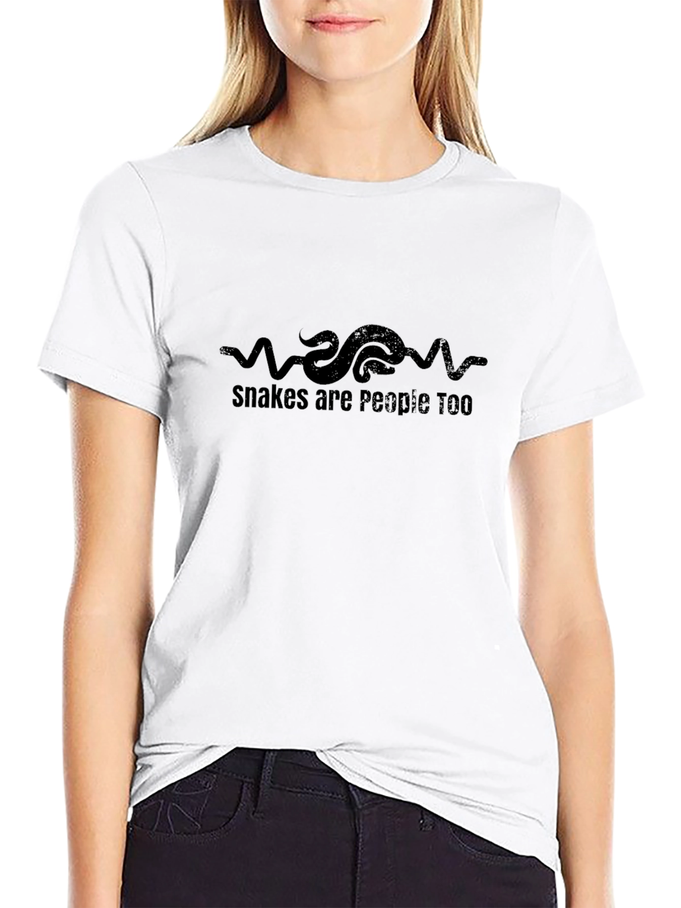Snakes are People Too - Graphic Tee - Black