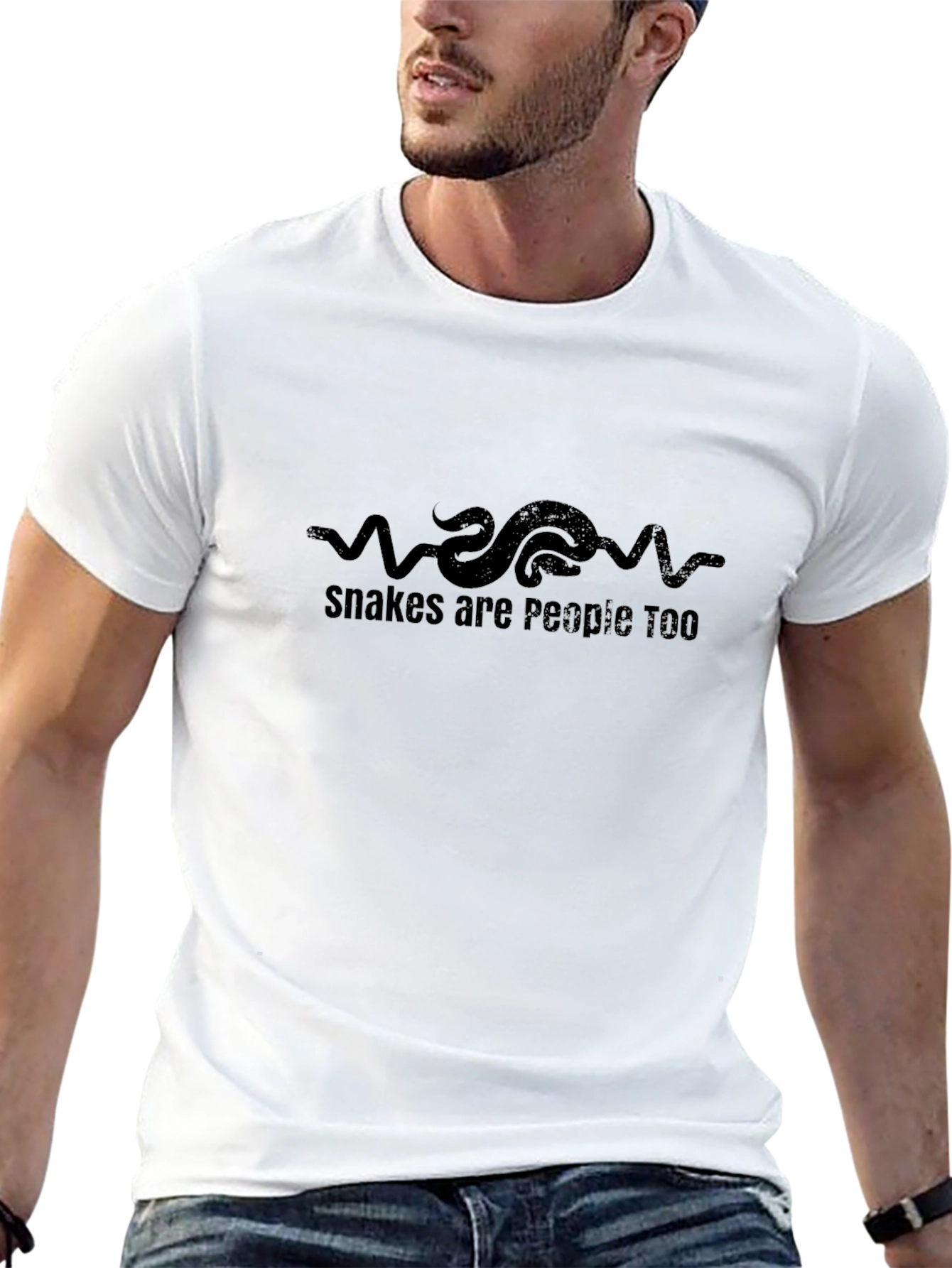 Snakes are People Too - Graphic Tee - Black
