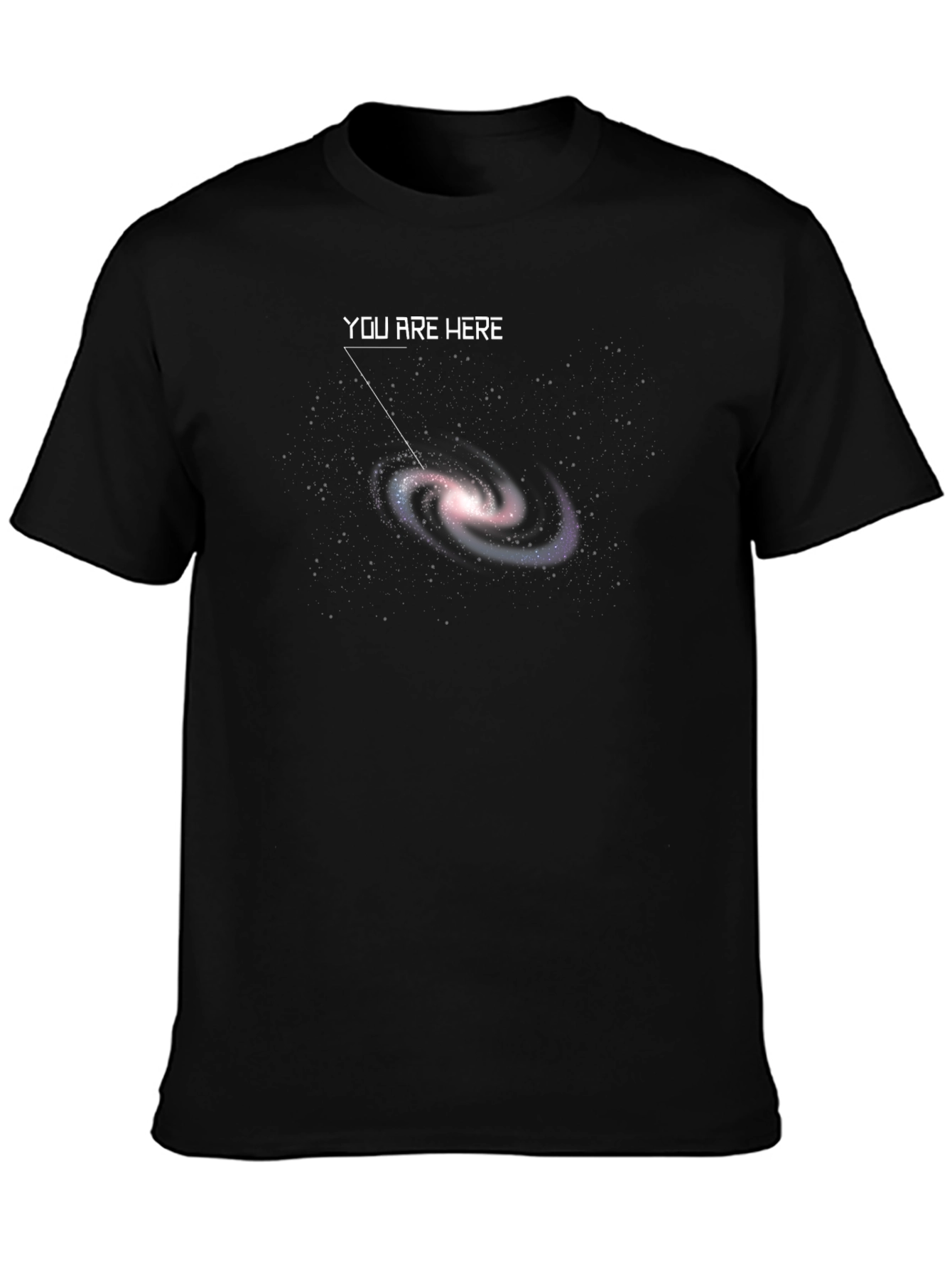 You Are Here Galaxy Graphic T-Shirt - Black