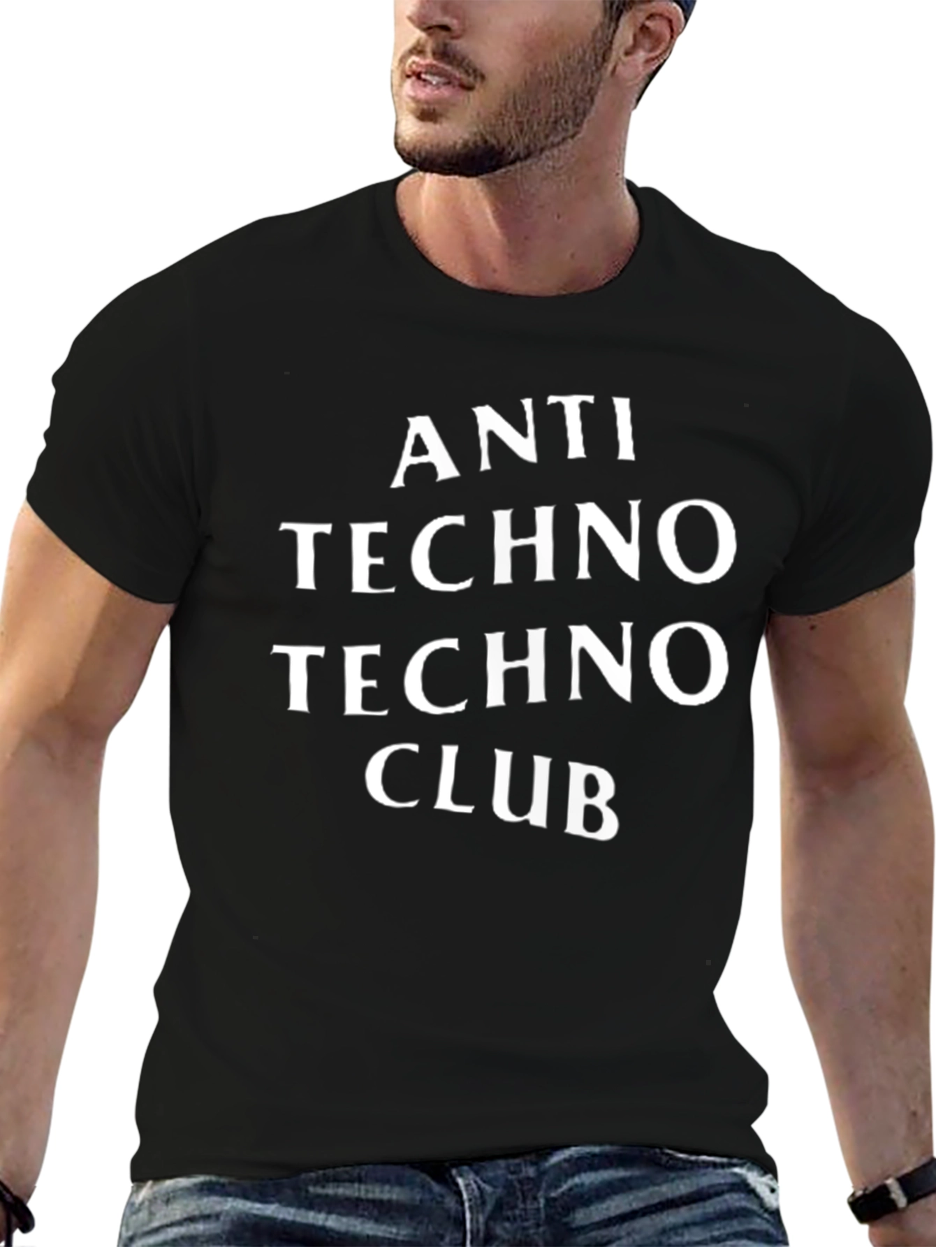 Anti Techno Club Black Graphic Tee