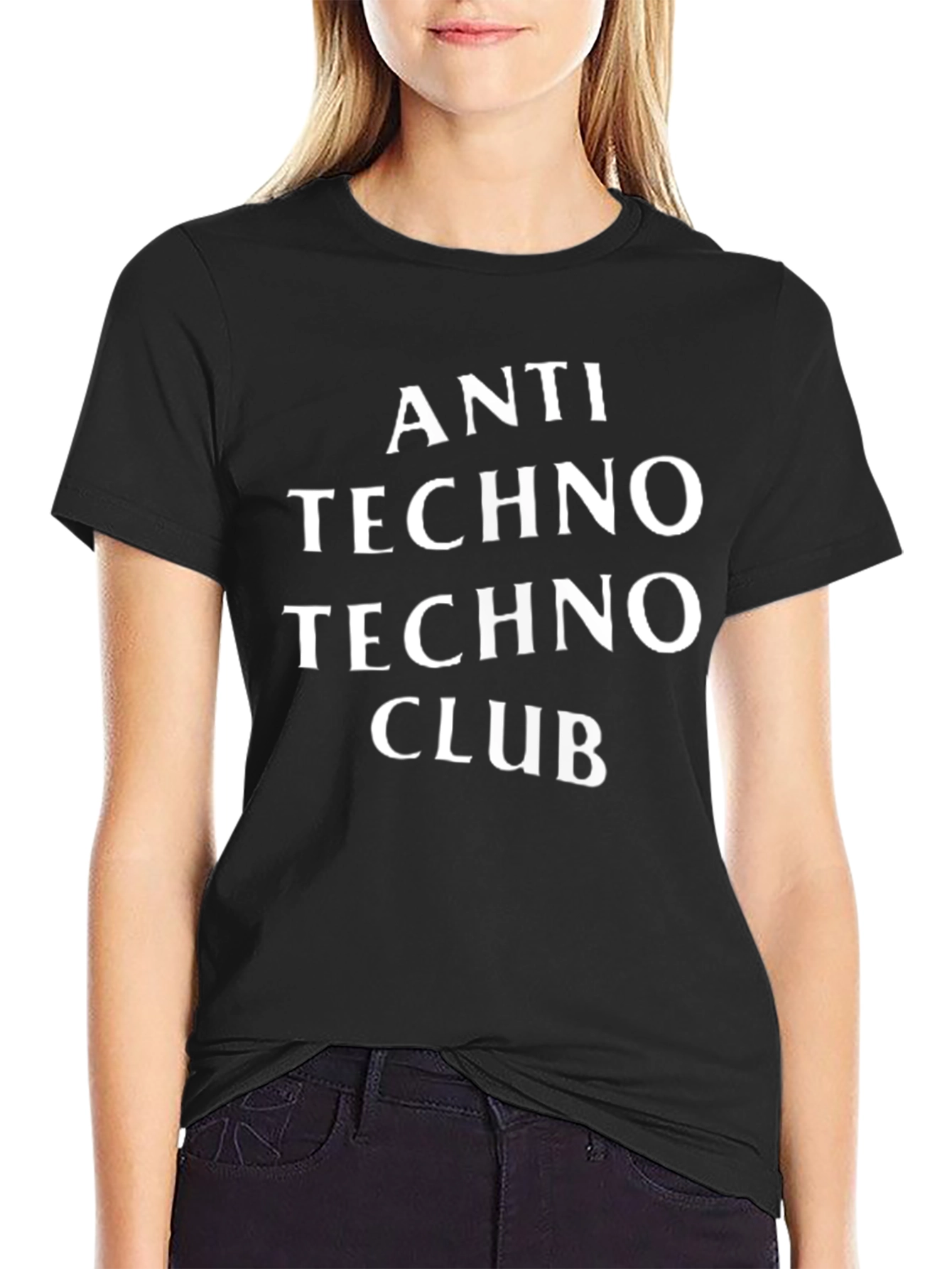 Anti Techno Club Black Graphic Tee
