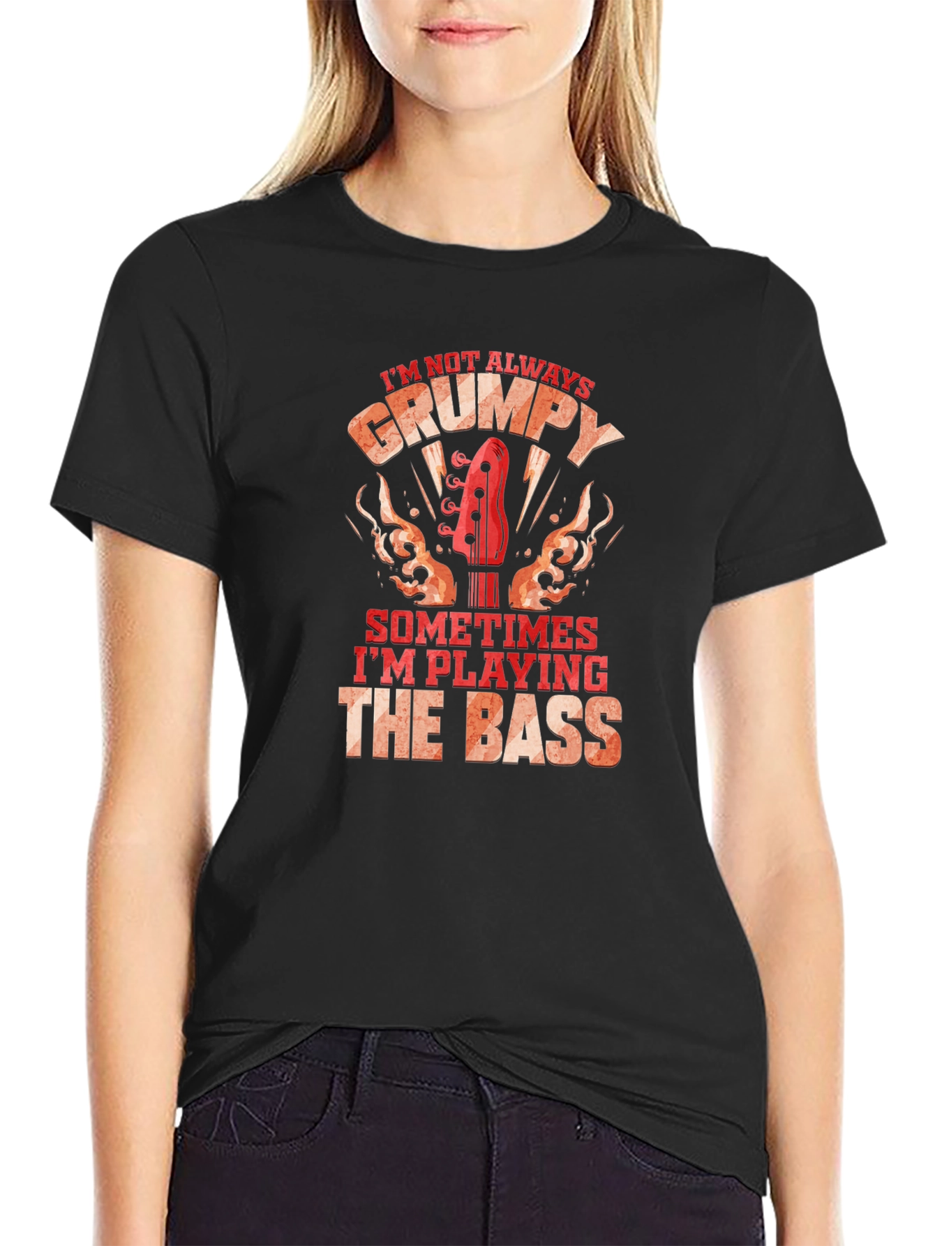 Grumpy Bass Player T-Shirt - Black